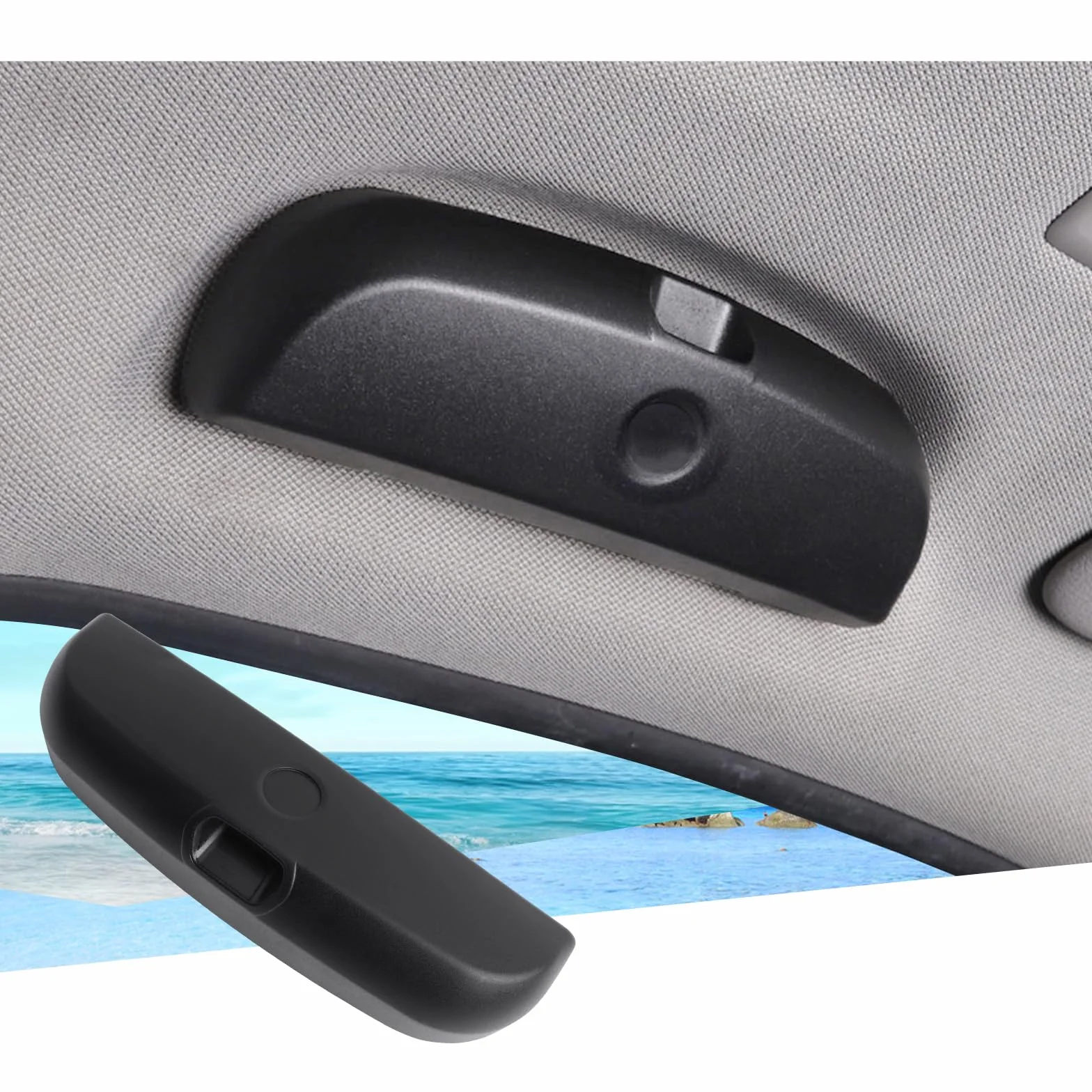 GAFAT Kompatybilny z Ford Puma MK2 ST Line X 2020-2024 2025 Uchwyt na okulary przeciwsłoneczne Etui na okulary Samochód, Puma 2024 Pudełko do przechowywania Organizer, Akcesoria Puma (Czarny-2CM