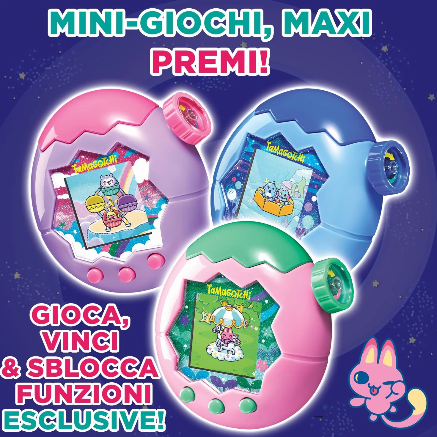TAMAGOTCHI Bandai Paradise Terre - Wirtualne zwierzę do hodowli z kółkiem zoomu - interaktywna zabawka w języku francuskim - Różowo-zielony model Ziemi - Zabawka dla dzieci w wieku 6 lat i powyżej