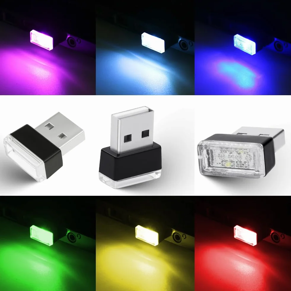 URAQT USB Oświetlenie otoczenia samochodu LED 6 szt. 5 V Monochromatyczne Nastrojowe oświetlenie wnętrza