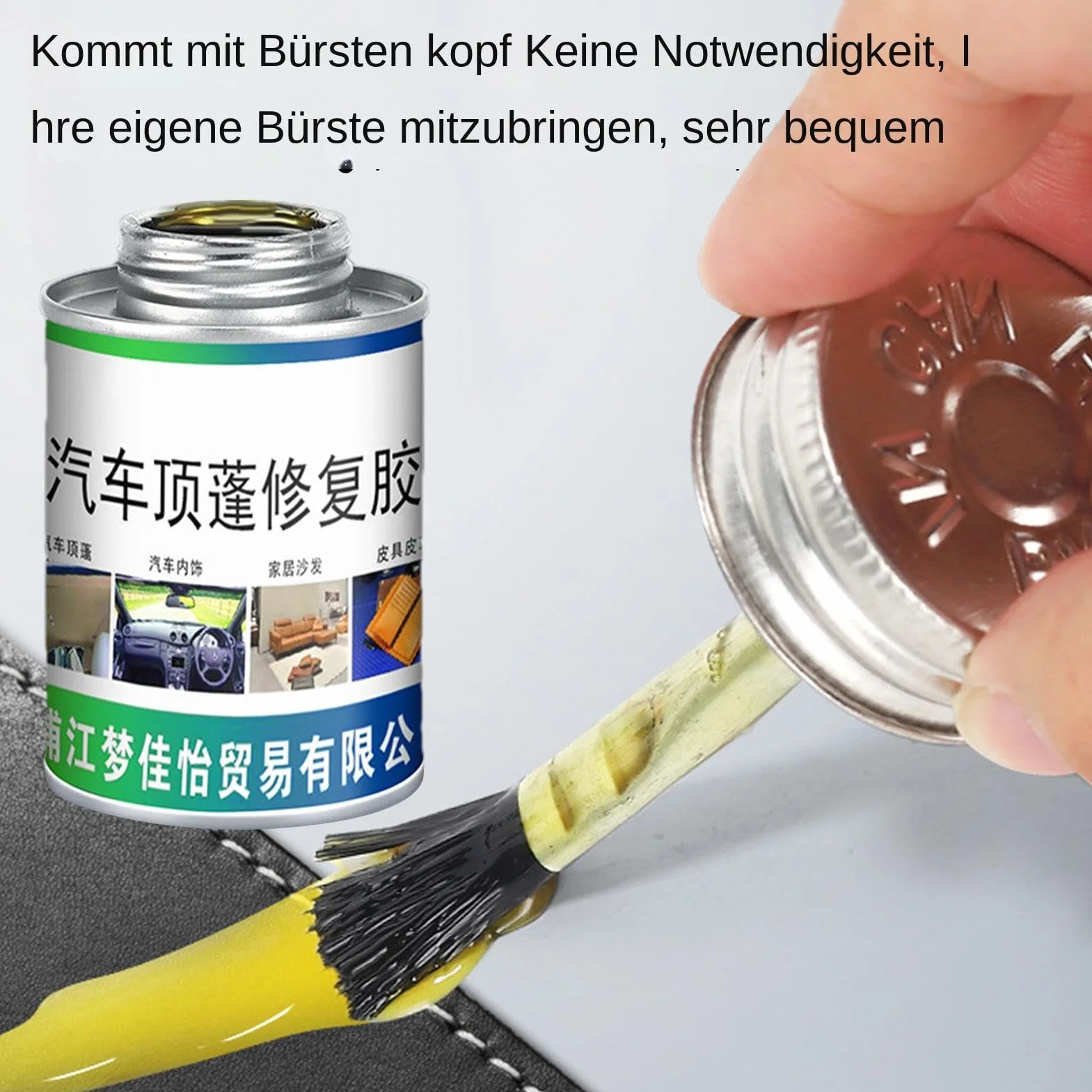 Klej do podsufitki samochodowej, 100 ml, klej do naprawy wnętrza samochodu, klej do podsufitki dachowej, klej naprawczy do wnętrza samochodu, z pędzlem