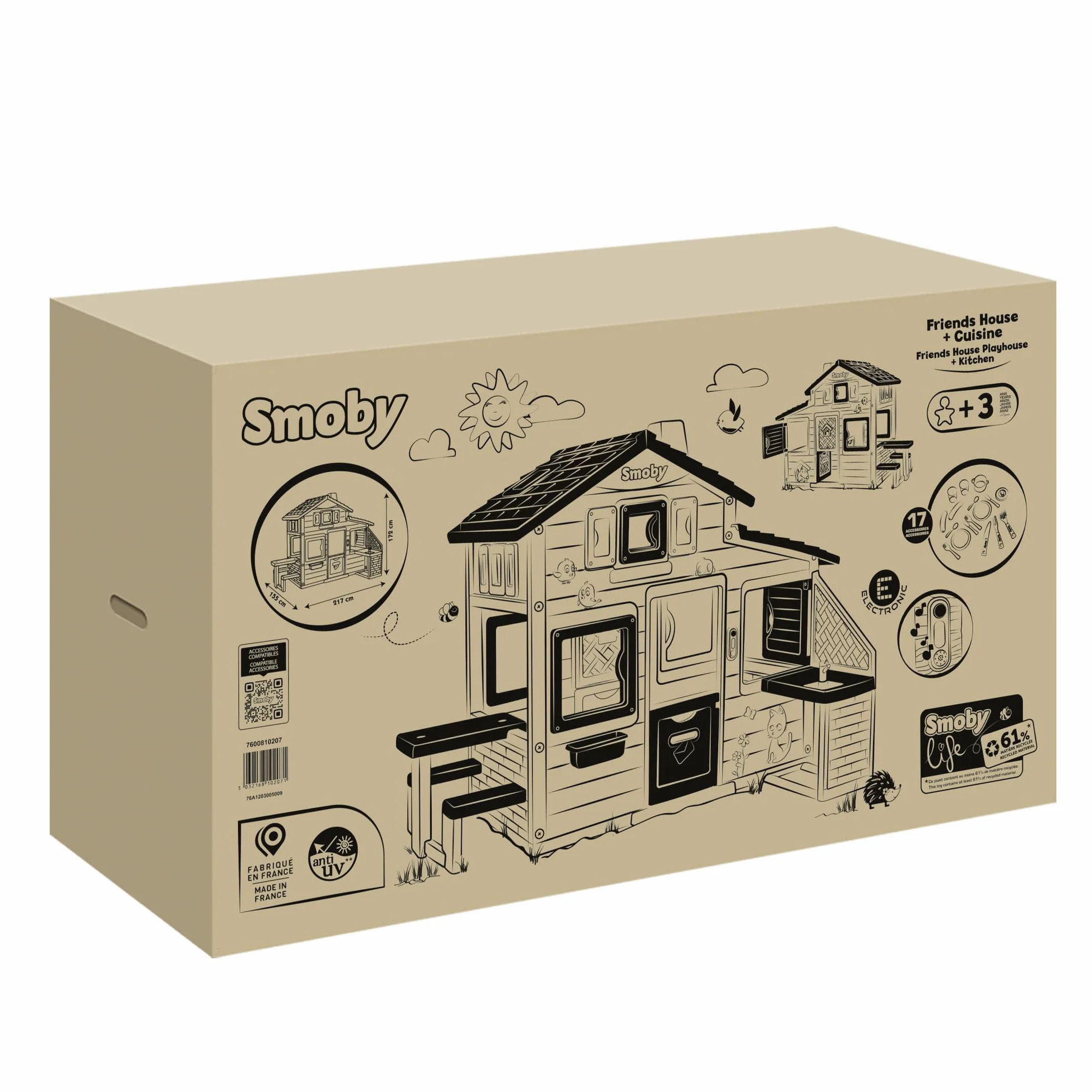 SMOBY LIFE FRIENDS PLAYHOUSE nadaje się do użytku wewnątrz lub na zewnątrz