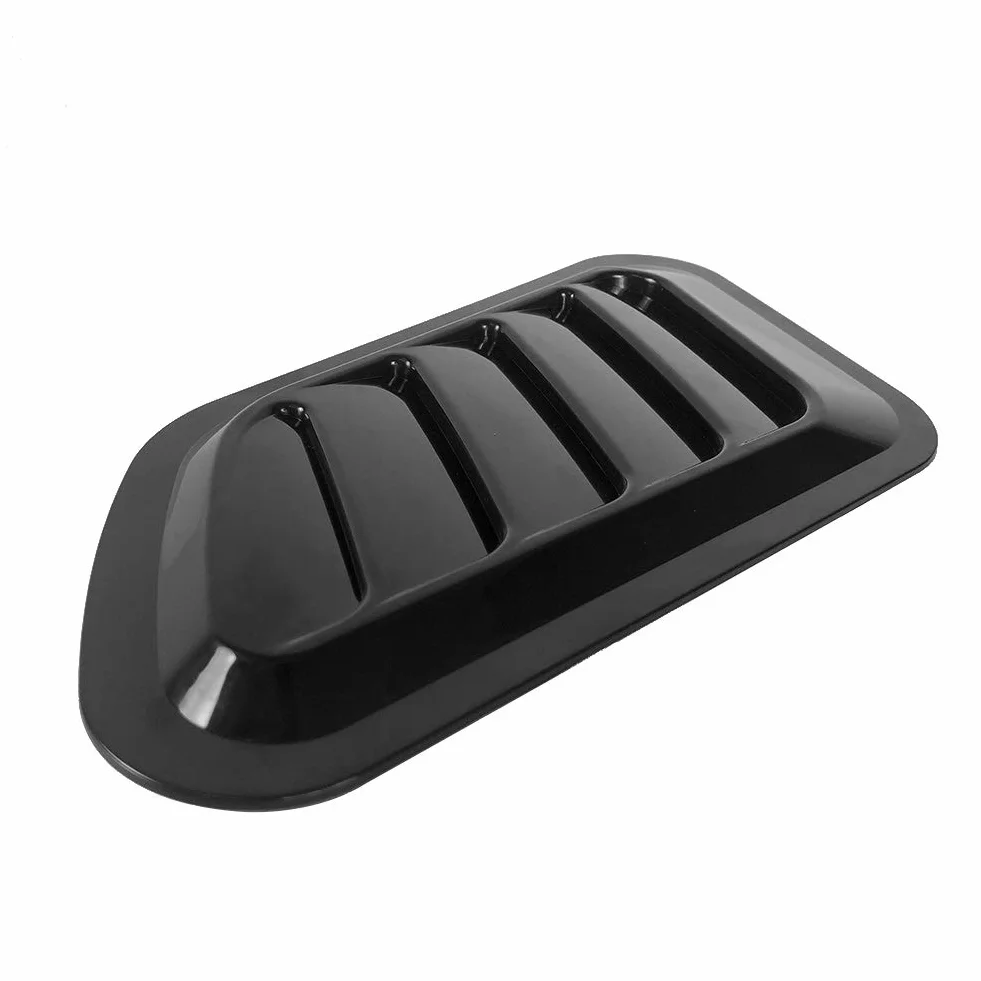 QWORK® łopata wlotu powietrza, dekoracyjna łopata wlotu powietrza do samochodu Turbo maska ​​odpowietrzająca osłona odpowietrznika, wlot powietrza do samochodu, czarny, 2 sztuki