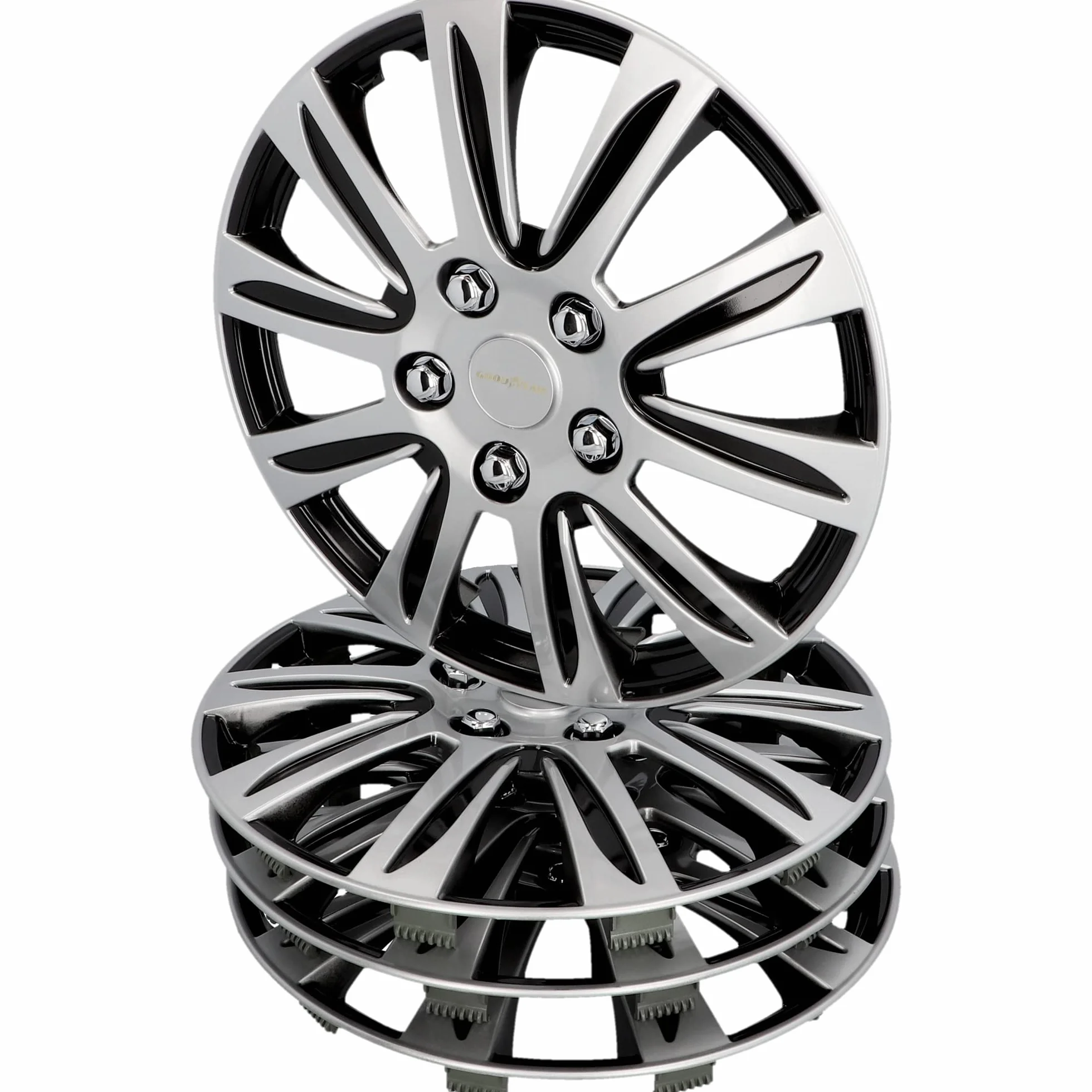 Goodyear kołpaki Laredo 16 cali ABS odporne na uderzenia czarno-srebrne 4 sztuki