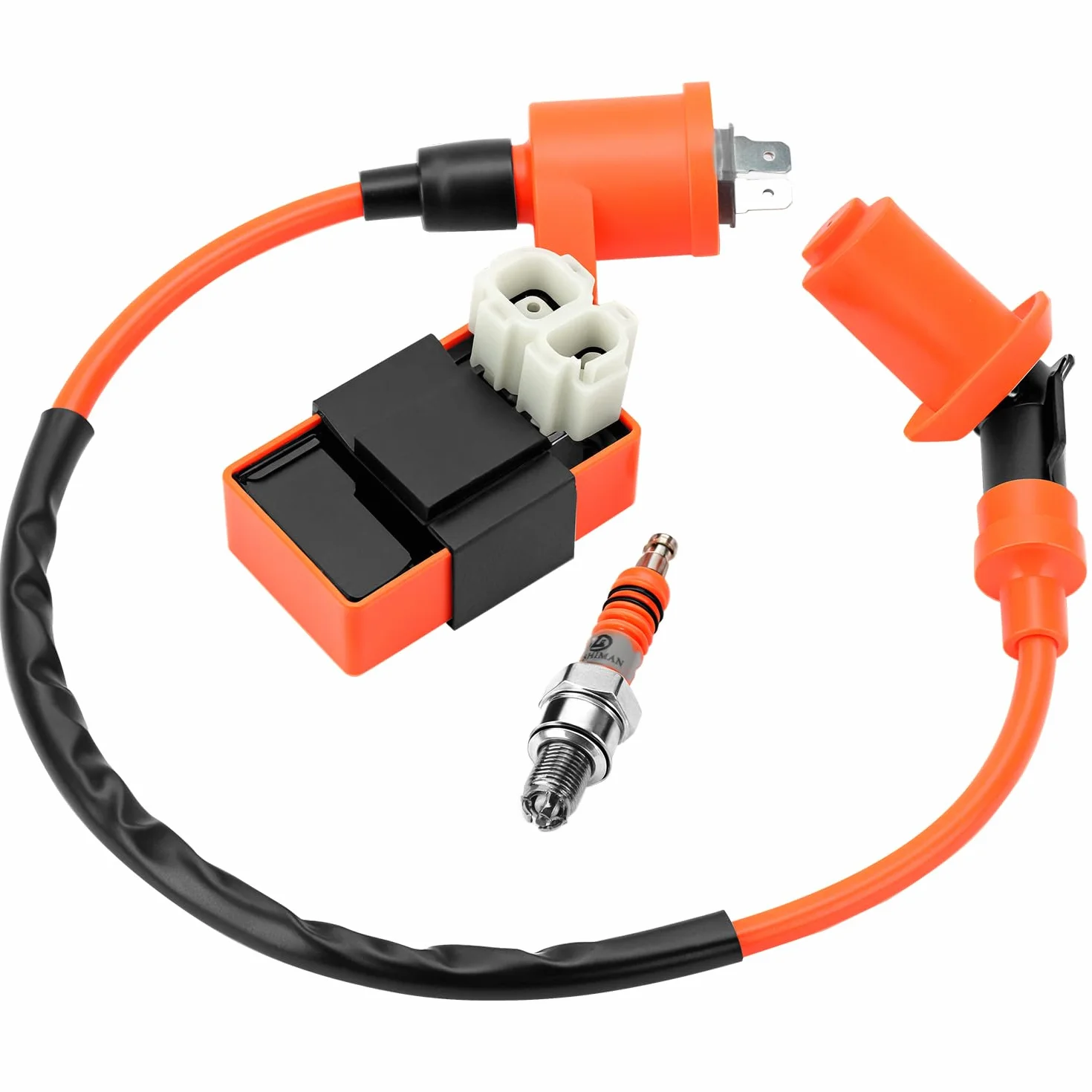QWORK® Cewka zapłonowa Świeca Zapłonowa Układ Zapłonowy dla GY6 50CC 125CC 150CC ATV Skuter Motocykl Silnik Dirt Bike