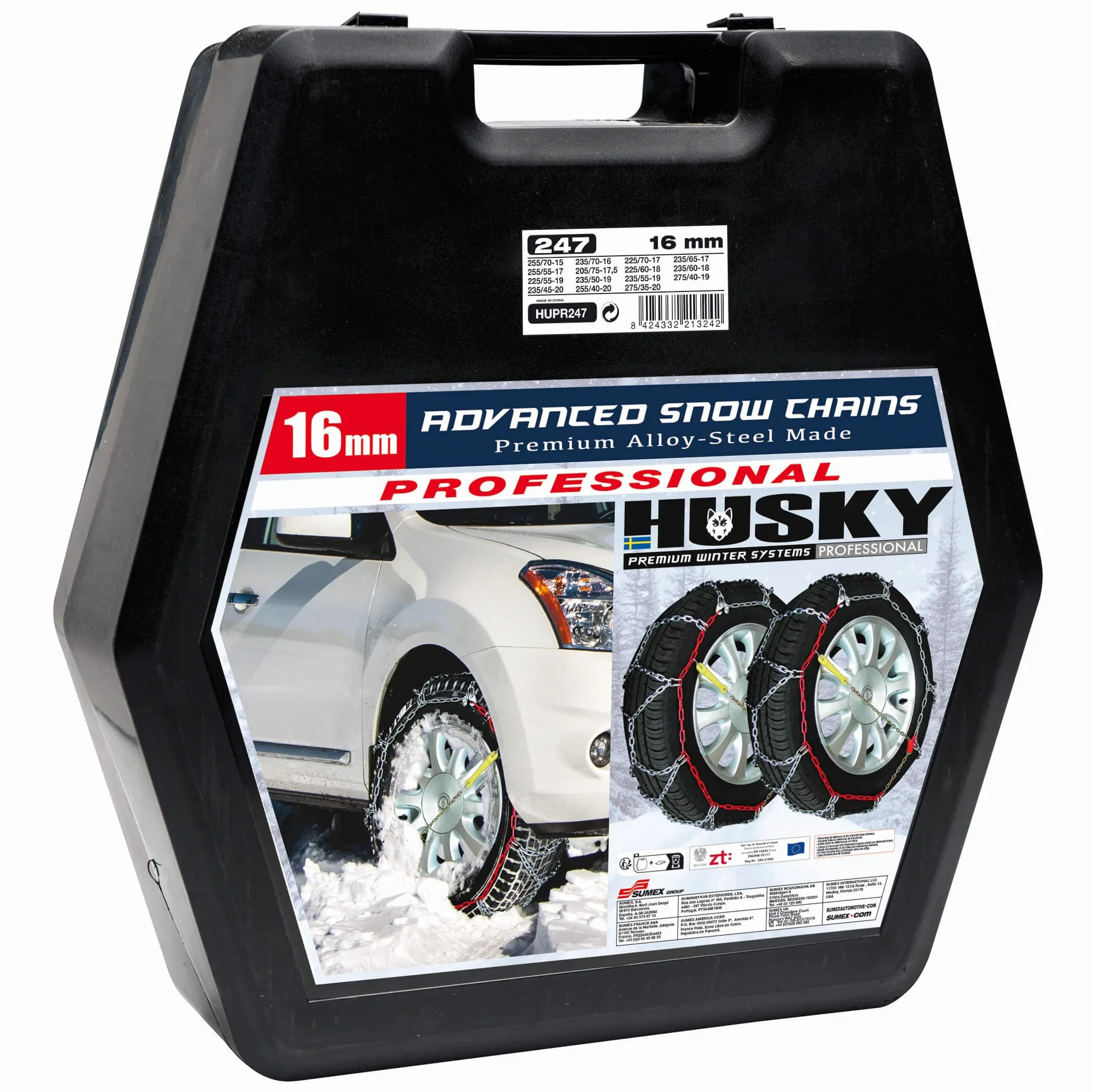 SUMEX HUPR247 łańcuchy śniegowe Husky Professional 16 mm