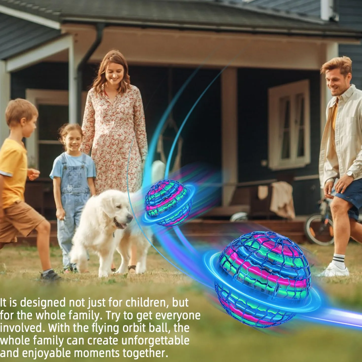 Latająca kula LED, Magic Flying Orb ze sterowaniem ręcznym, pływająca piłka Hoverball, świecący spinner, mini dron dla dzieci do użytku wewnątrz i na zewnątrz, fajna zabawka na prezent dla