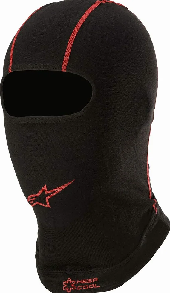 Alpinestars KX V2 Balaclava czarny czerwony kaptur z kapturem dla mężczyzn i kobiet Balaclava do sportów na świeżym powietrzu Jazda motocyklem Jeden rozmiar