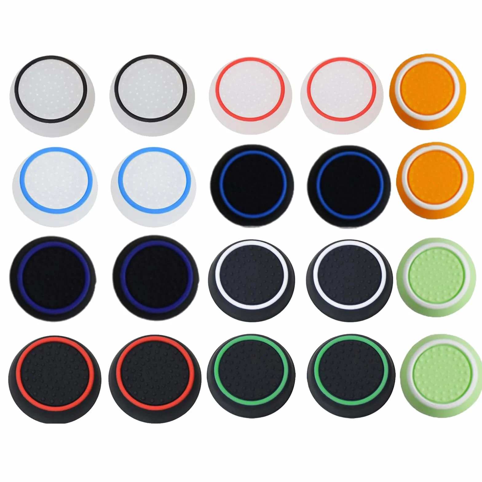 Silikonowe nakładki na joystick, 20 sztuk, silikonowe nakładki ochronne na joystick, akcesoria ochronne, kompatybilne z PS5, PS4, PS3, PS2, Xbox 360, Switch Pro, Xbox One