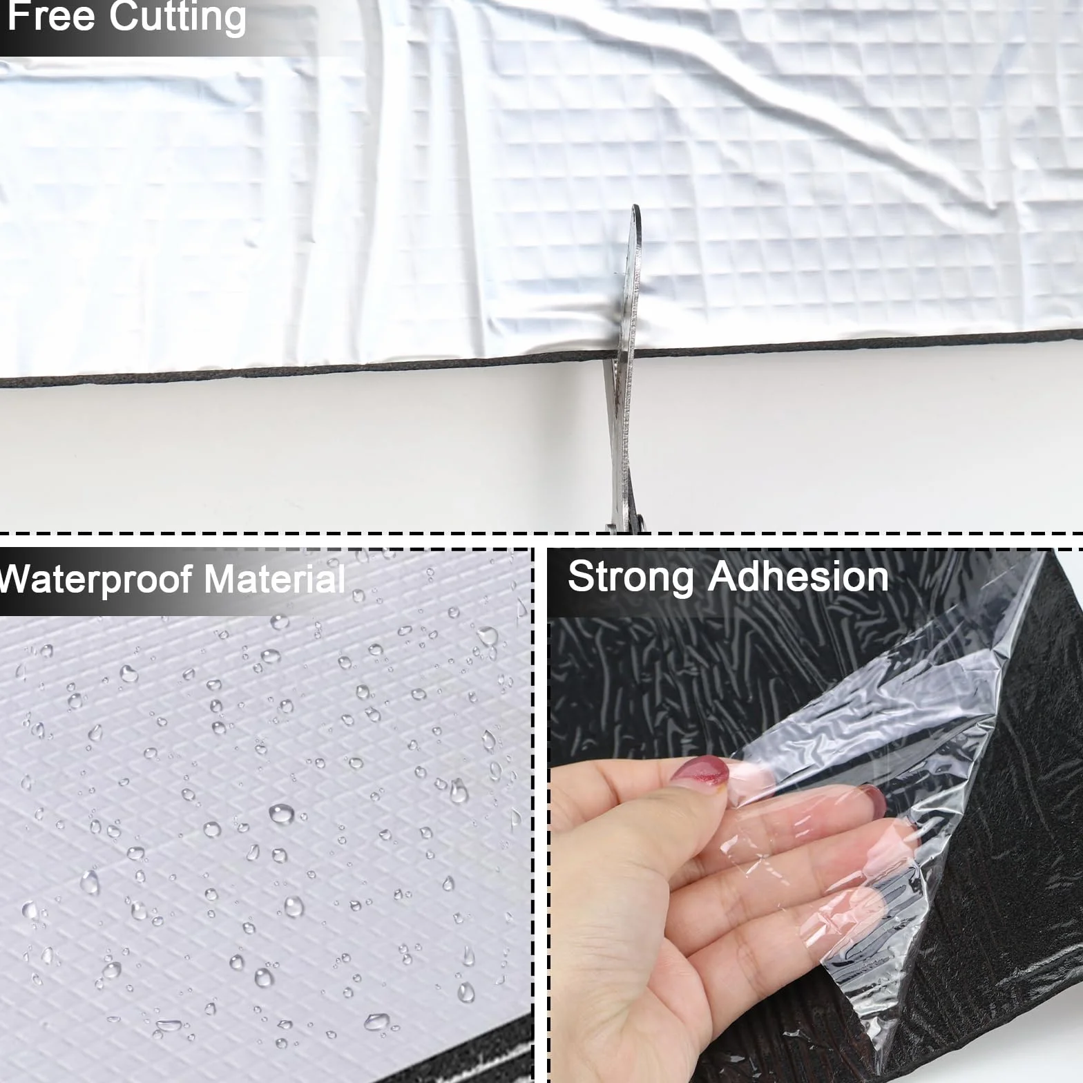 IIRC 10 szt. 40 x 25 cm mata izolacyjna do samochodu, 5 mm/10 mm, uniwersalna mata izolacyjna, samoprzylepna, tłumiąca dźwięki, wodoszczelna, ognioodporna, odporna na wilgoć