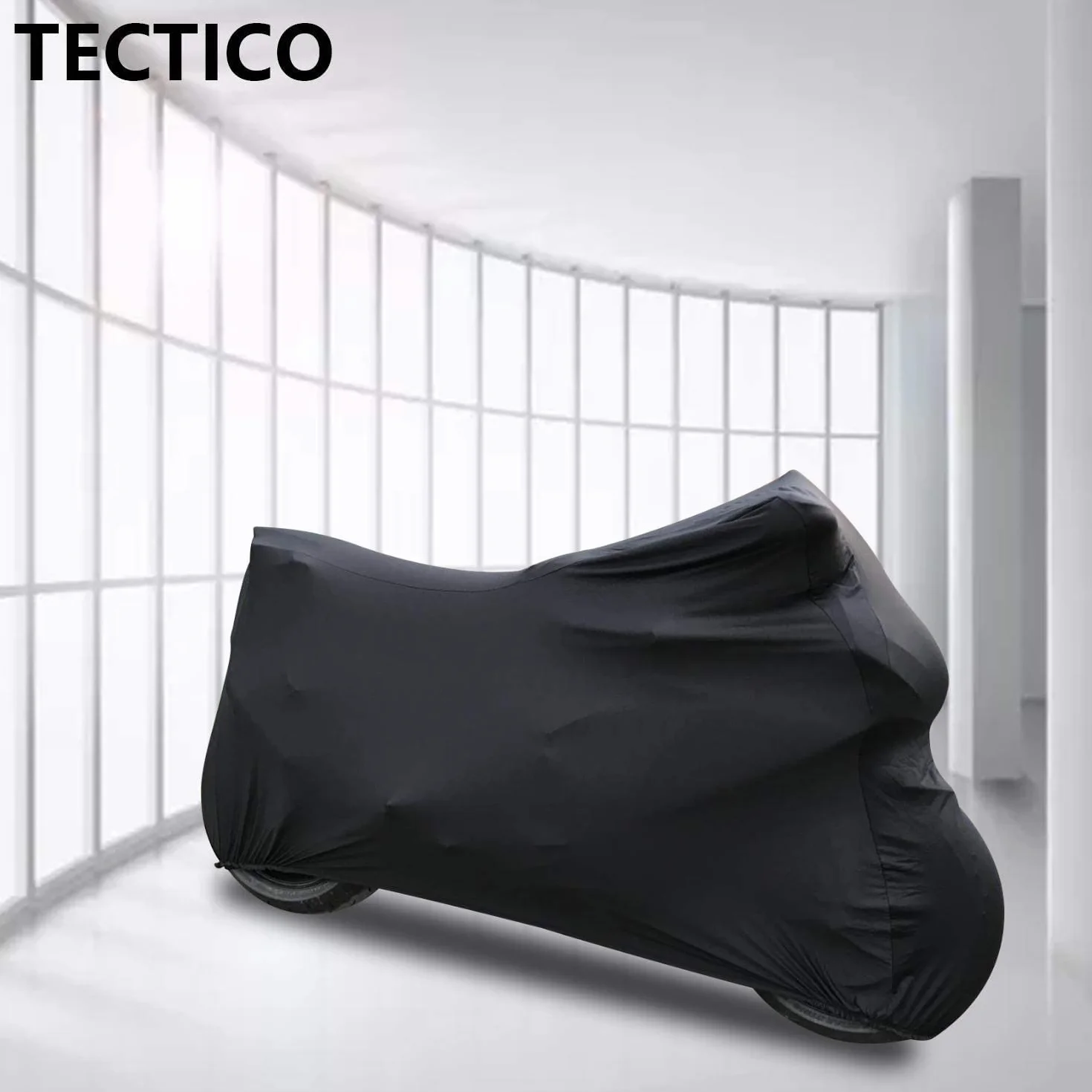 TECTICO Pokrowiec na motocykl elastyczny oddychający XL 228 x 91 x 124 cm czarny