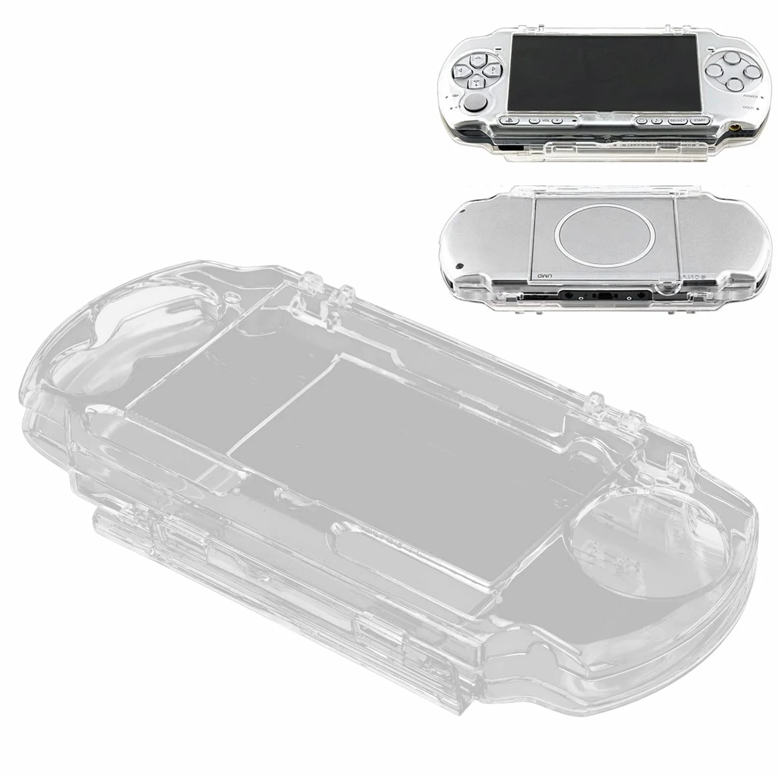 PSPCase psp case Universal Protective Case, Stylish zapobiegają Szorszowi przezroczystą przezroczystą skorupę ochronną z Wspornikiem Filmowym dla PS P, Actionkameraväskor