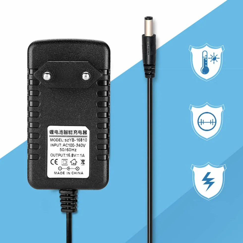 Adapter ładowarki żaroodporny 16,8 V 1 A 100-240 V litowo-jonowy wtyczka europejska