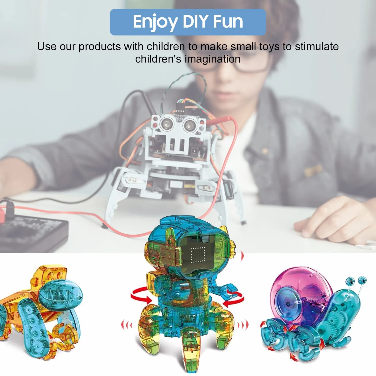 Zestaw narzędzi do robota DIY, plastikowe koła zębate i koła do zabawek dla dzieci - 64 rodzaje