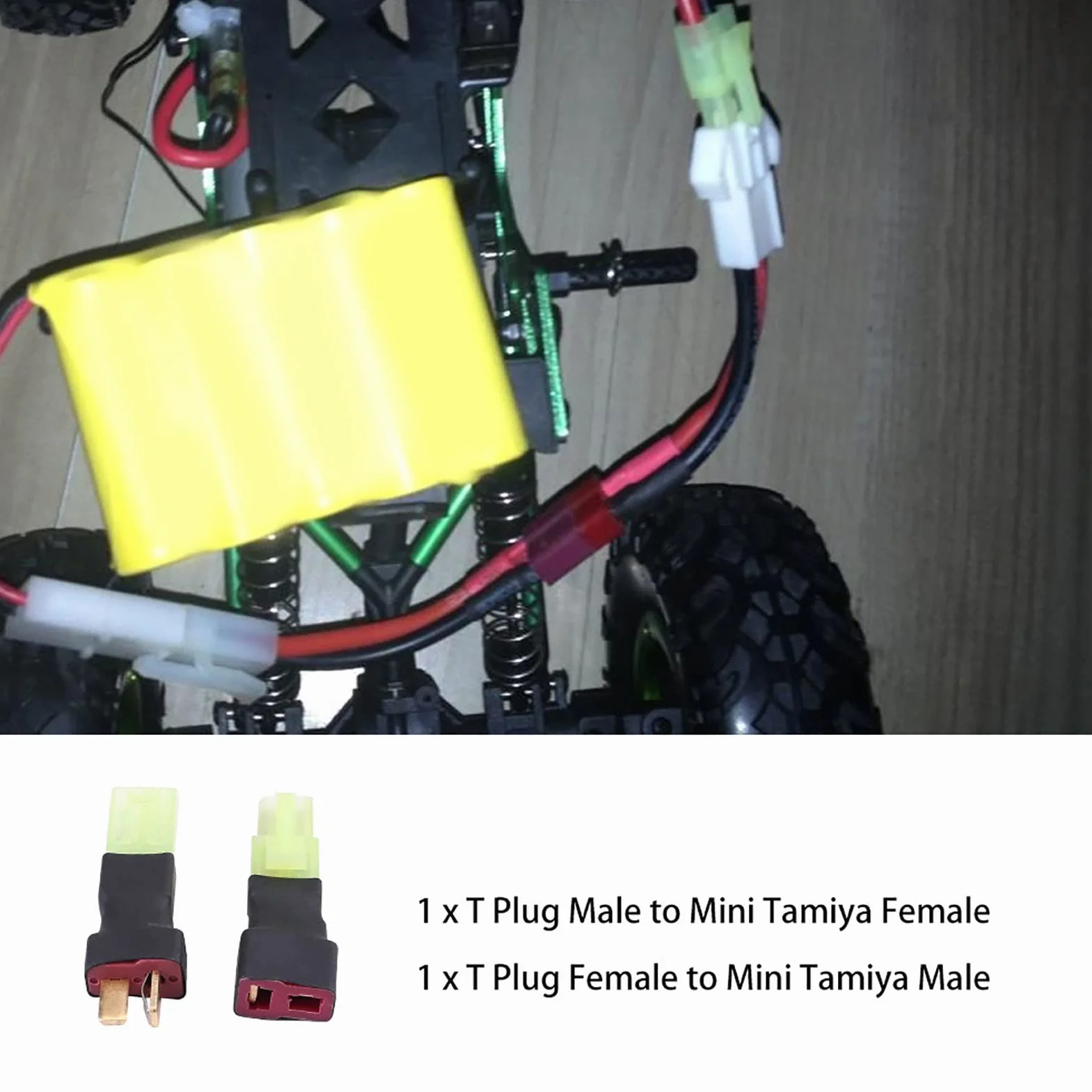 Mini adapter do T, duży żeński do wtyczki T w stylu Deans męski adapter RC kabel adaptera baterii złącze bananowe, do modeli deformacji RC akcesoria