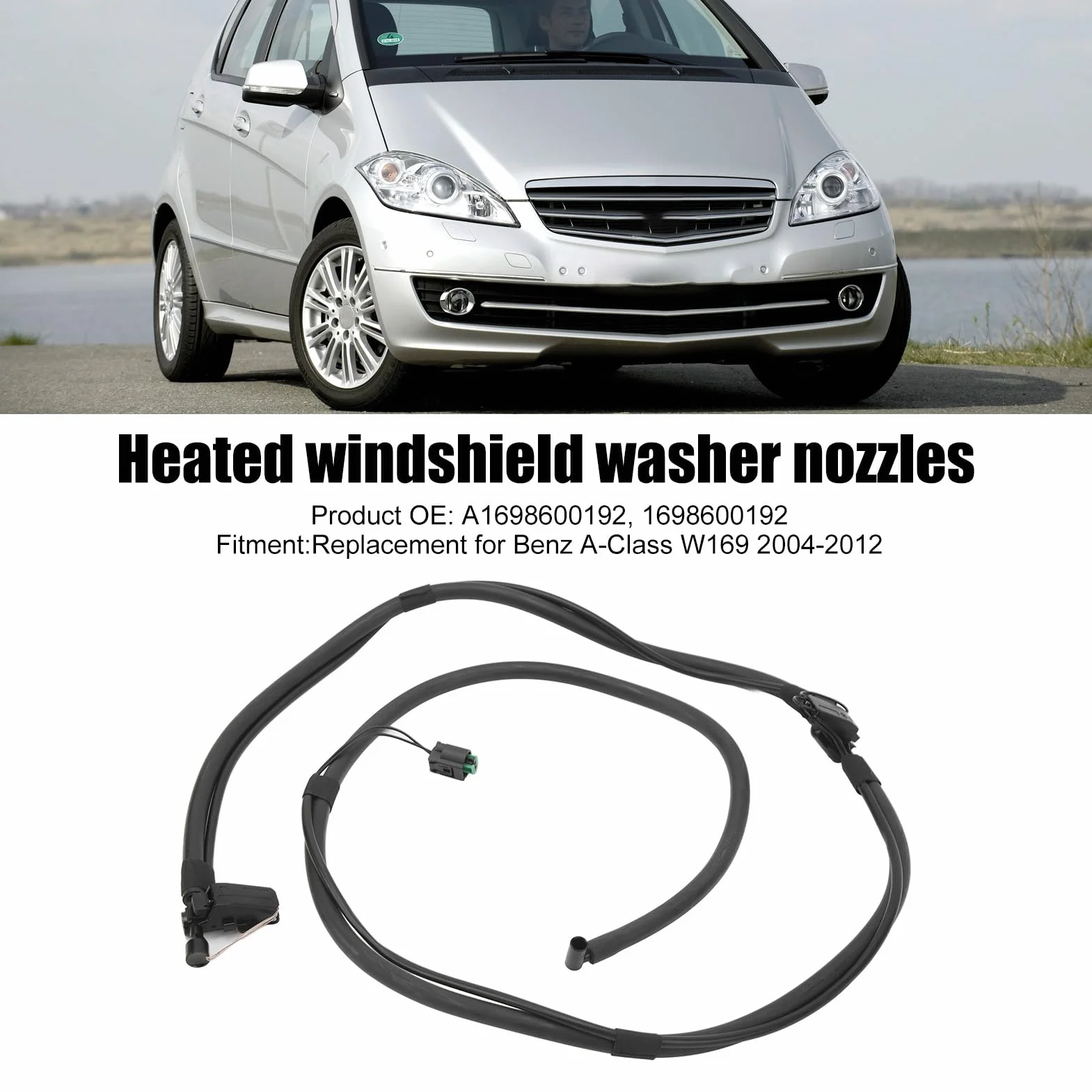 Spryskiwacz Przedniej Szyby Podgrzewane Dysze A1698600192 Zamiennik do Mercedes A W169 2004-2012
