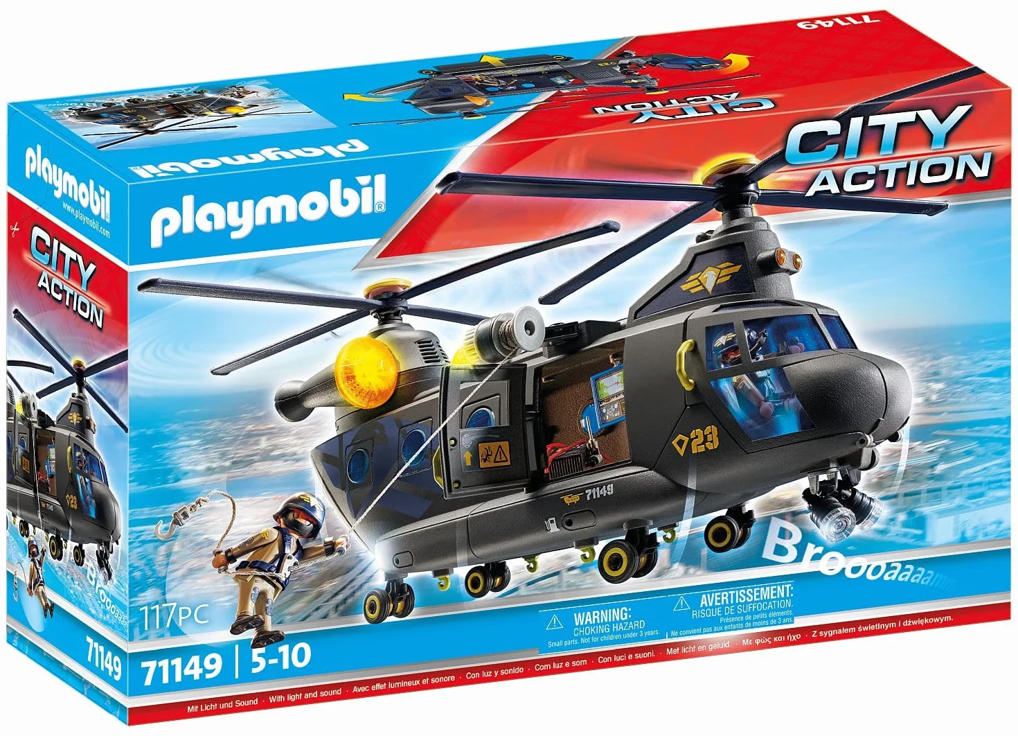 PLAYMOBIL City Action 71149 Śmigłowiec Ratunkowy Jednostki Specjalnej, od 5 Lat