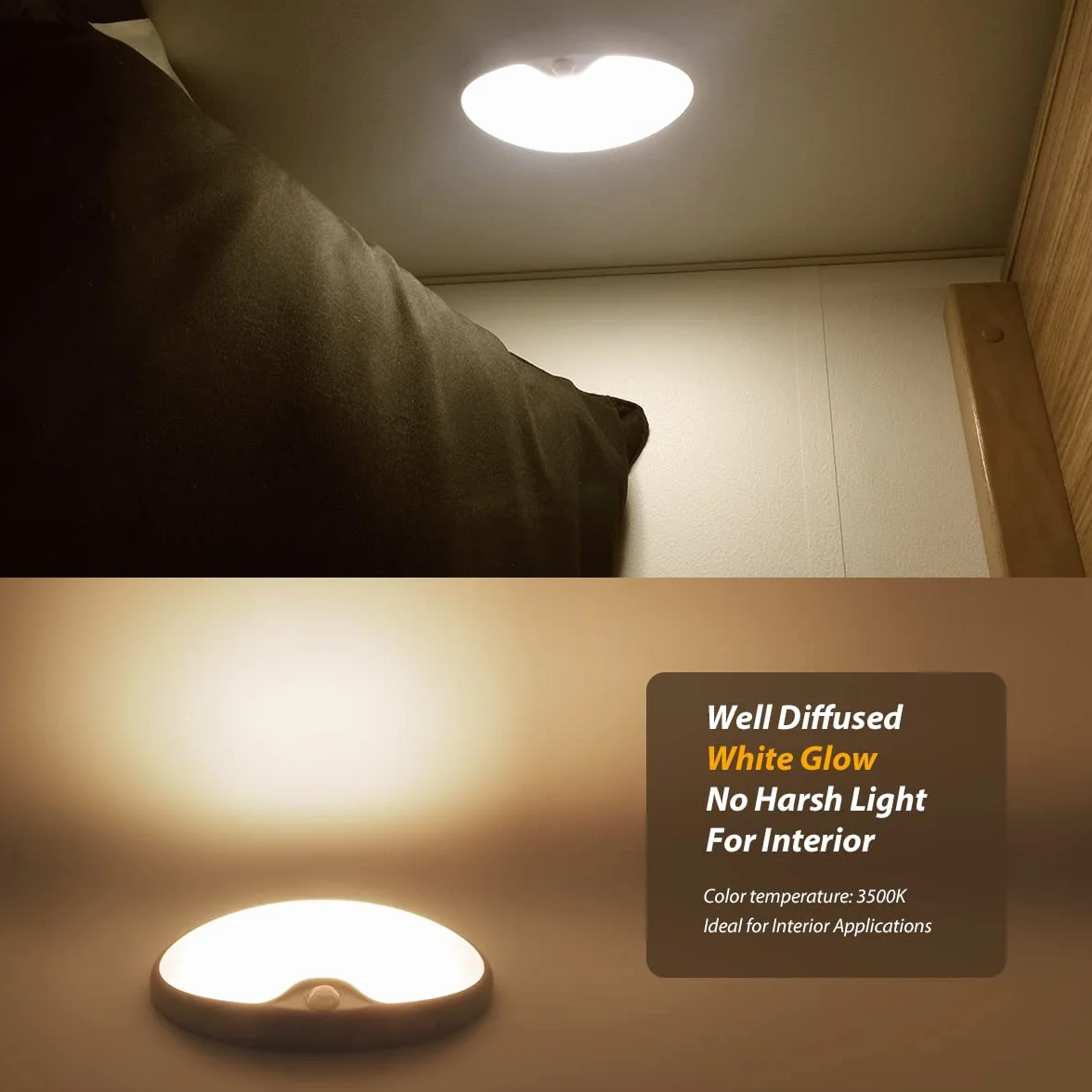 Dream Lighting Światło LED 12 V z czujnikiem dla kampera, łodzi, IP44, oświetlenie wewnętrzne 3500 K