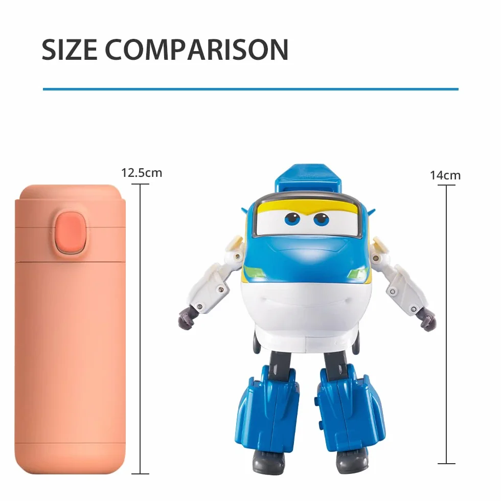 Super Wings - Pociąg transformacyjny Robot Tony odpowiedni dla chłopców i dziewczynek w wieku 3, 4, 5, 6, 7 lat, pociąg transformacyjny, figurki akcji, do przedszkola, zabawy i prezentów urodzinowych,