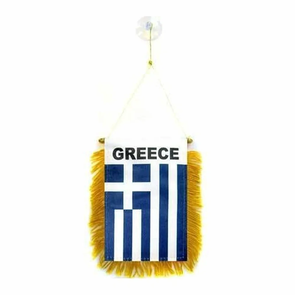 Fanion Grèce pour la Voiture, 15cm x 10cm