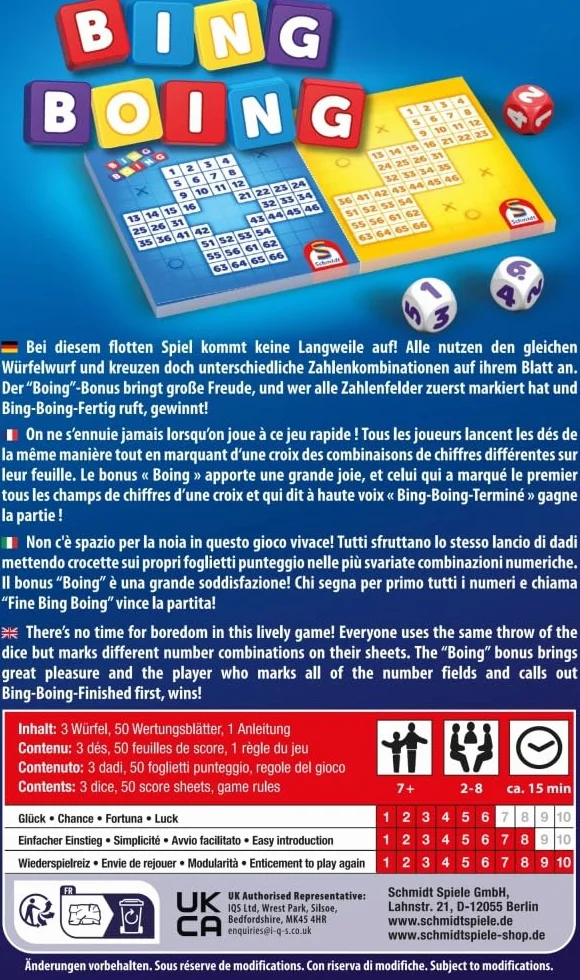 Schmidt Spiele 51454 Bing Boing, gra podróżna, wnieś do gry w metalowej puszce, normalna