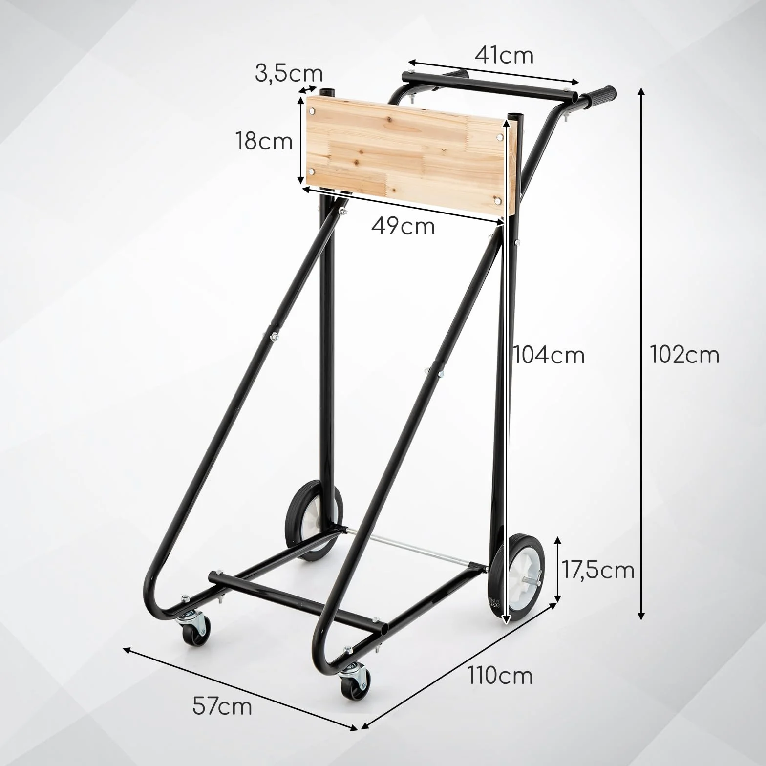 COSTWAY Stojak na silnik zaburtowy na kółkach metalowy wózek transportowy 150 kg