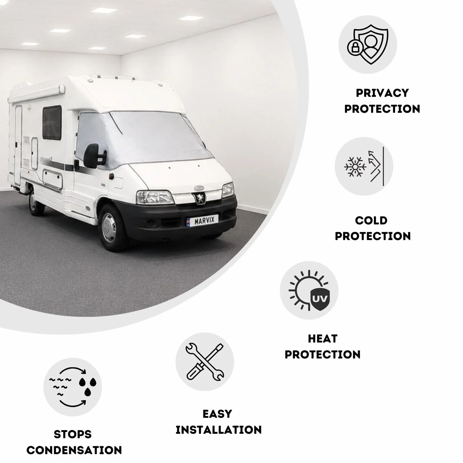 Mata Termiczna Izolacyjna na Przednią Szybę Kamper Ducato Boxer Jumper 1994-2005