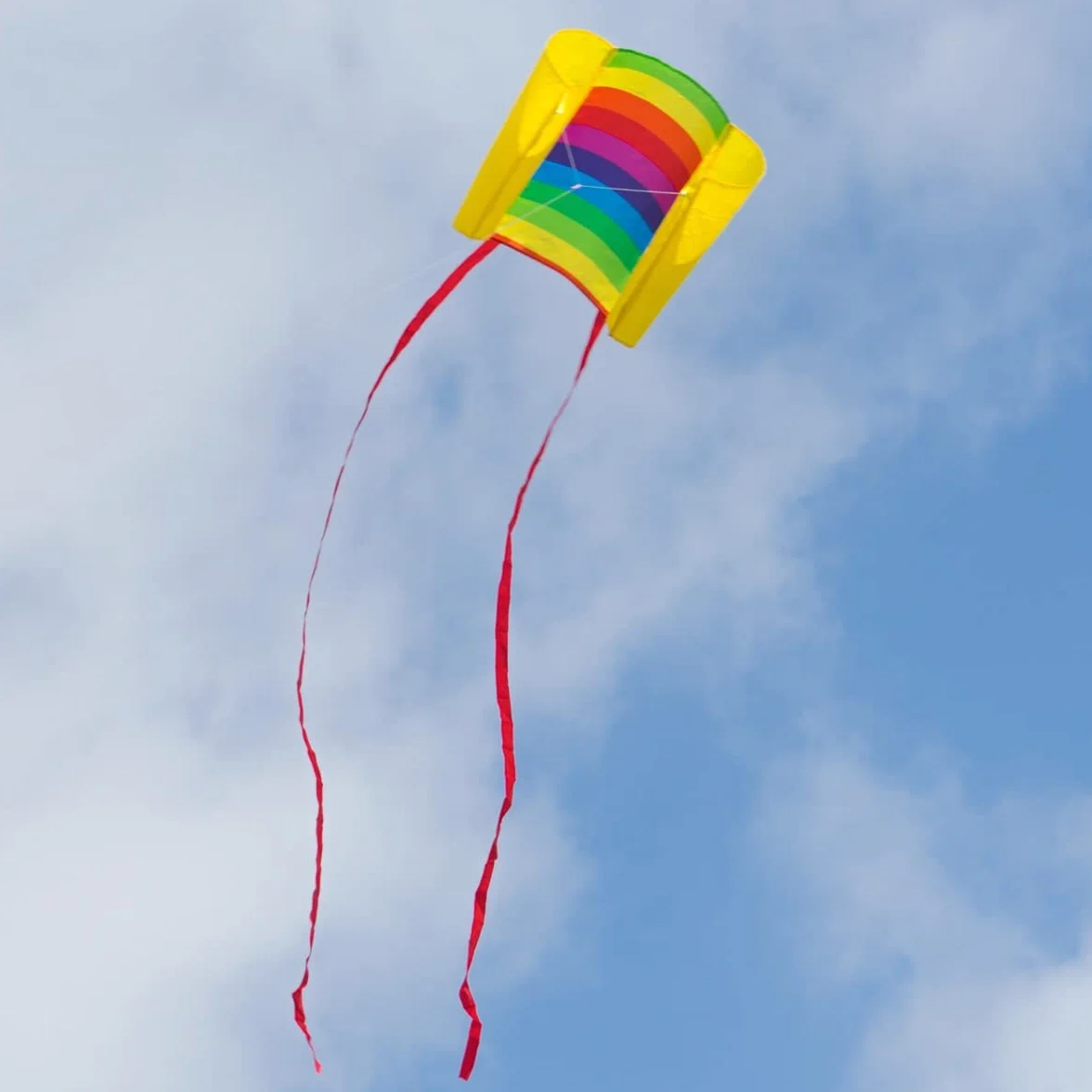 MIC CIM jednorzędowy latawiec dla dzieci – Latawiec plażowy – 73,7 x 47 cm – w zestawie linka latawca 40 m i ogony – od 3 roku życia