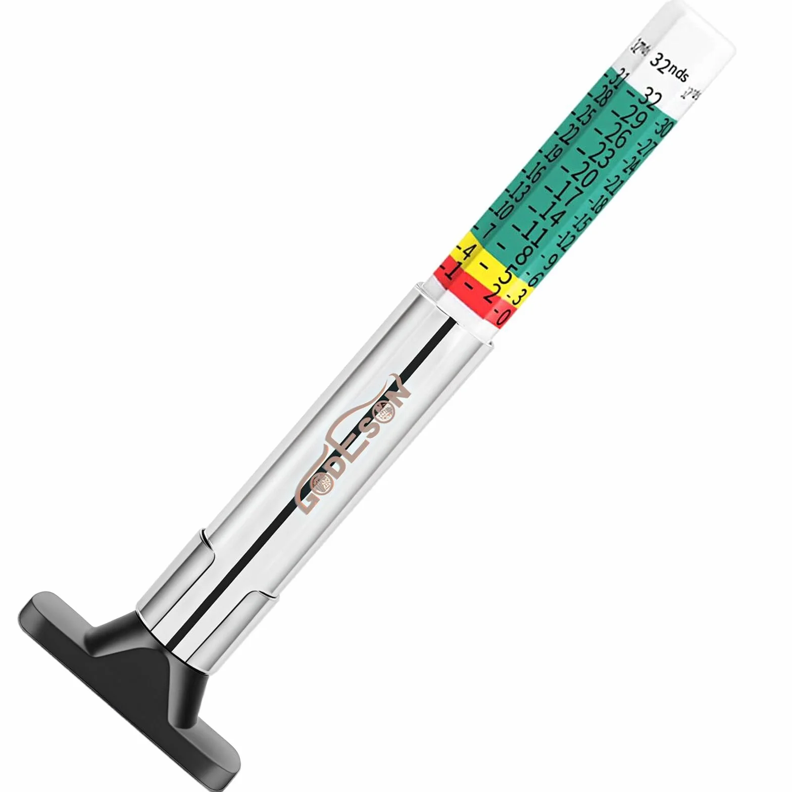 GODESON Miernik głębokości bieżnika opon, 25 mm, 6-stronny, kolorowy
