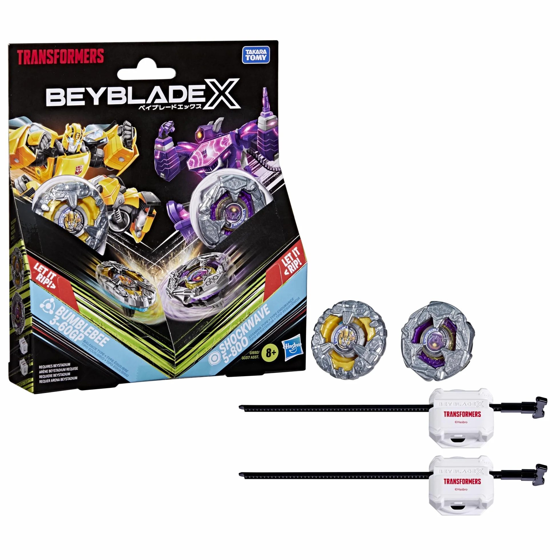 Beyblade X/Transformers Collab, Bumblebee 3-60GP kontra Shockwave 5-80O