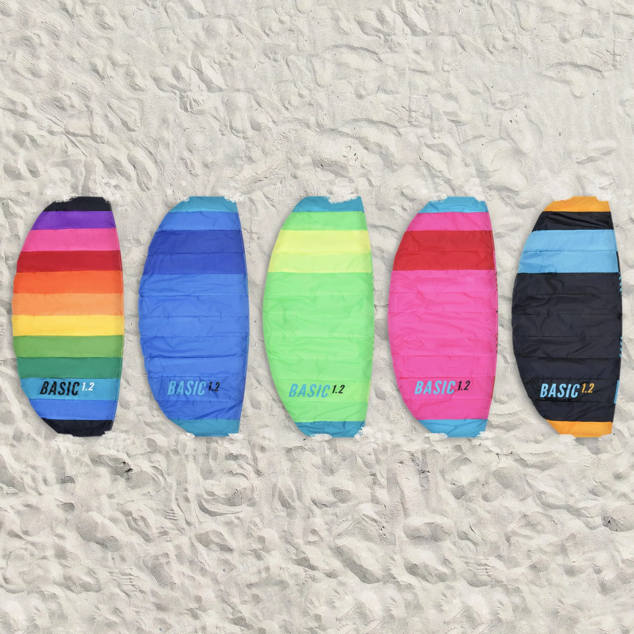 Wolkenstürmer® Paraflex Basic 1.2 (Rainbow) Latawiec – 2-linowa mata do kierowania z pętlami do latania – latawiec dla dzieci od 6 lat