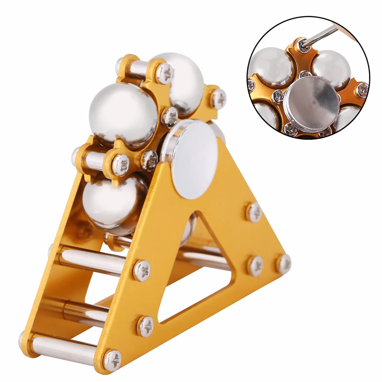 Gyro Focus Toy, Metalowy Diabelski Młyn Fidget Spinner Zabawki na Biurko ze Stojakiem Antystresowe Zabawki Ręczne dla Dzieci i Dorosłych