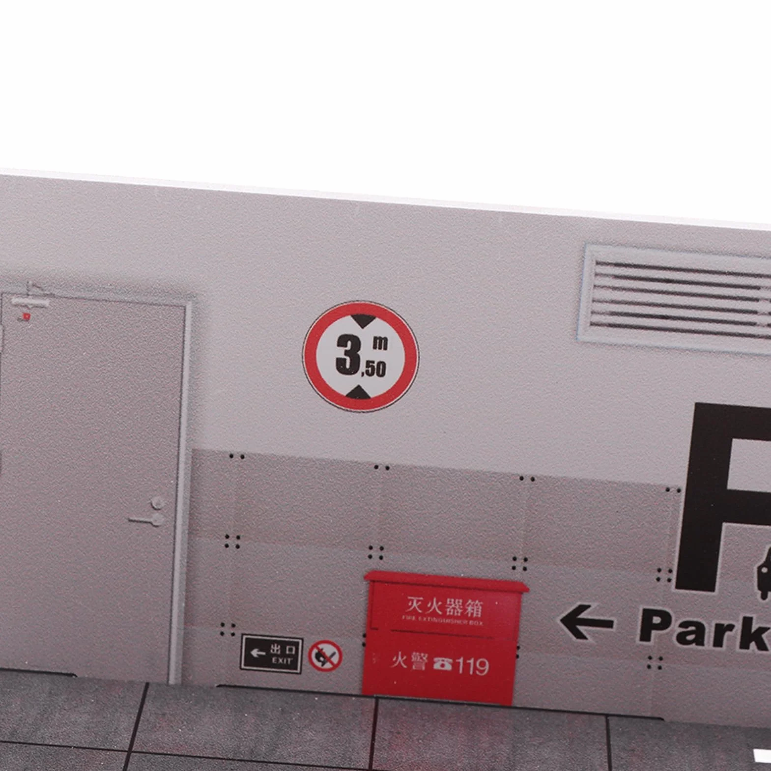 3 szt. Model Parkingu, Model Parkingu w Skali 1:32 Innowacyjna Symulacja PVC łatwy montaż Projekt do Kolekcji (Model parkingu)