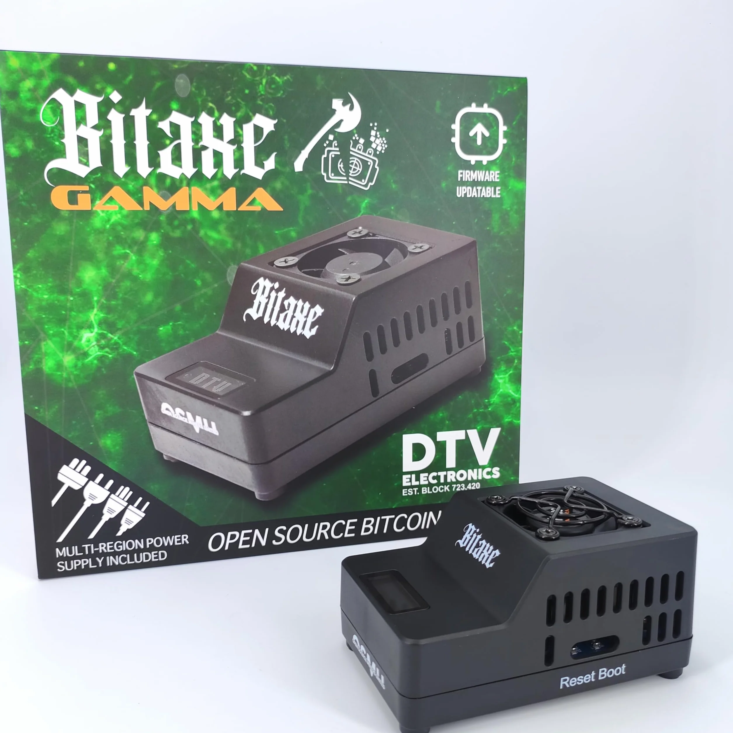 DTV ELECTRONICS Bitaxe Gamma 602 Bitcoin ASIC Miner – 1,2 TH/s przy 18W niskiego poboru mocy, obudowa formowana wtryskowo, cichy, open-source miner Bitaxe do kopania solo i w domu