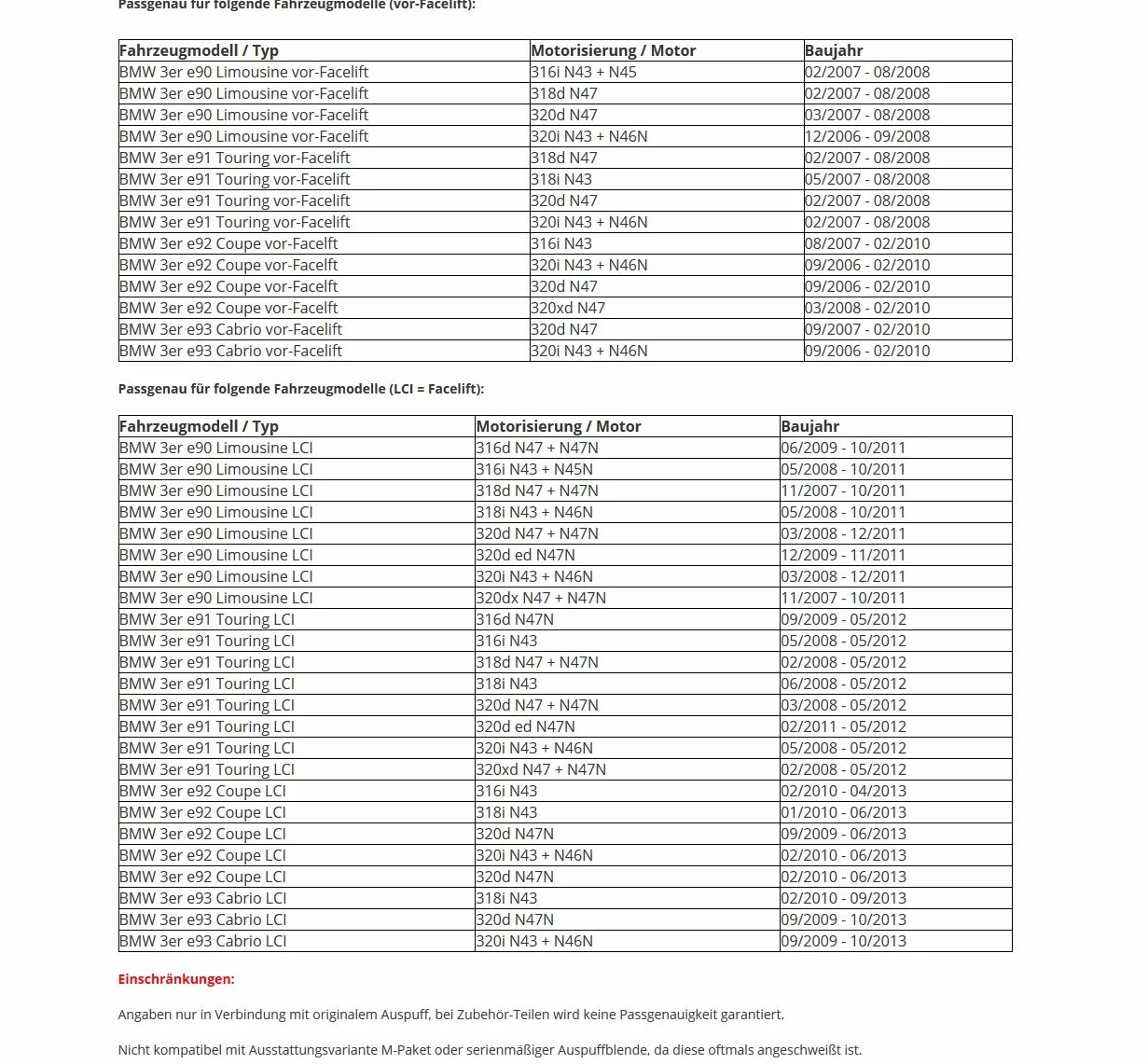 L&P A310 osłona rury wydechowej ze stali nierdzewnej chromowana do BMW E90 E91 E92 E93