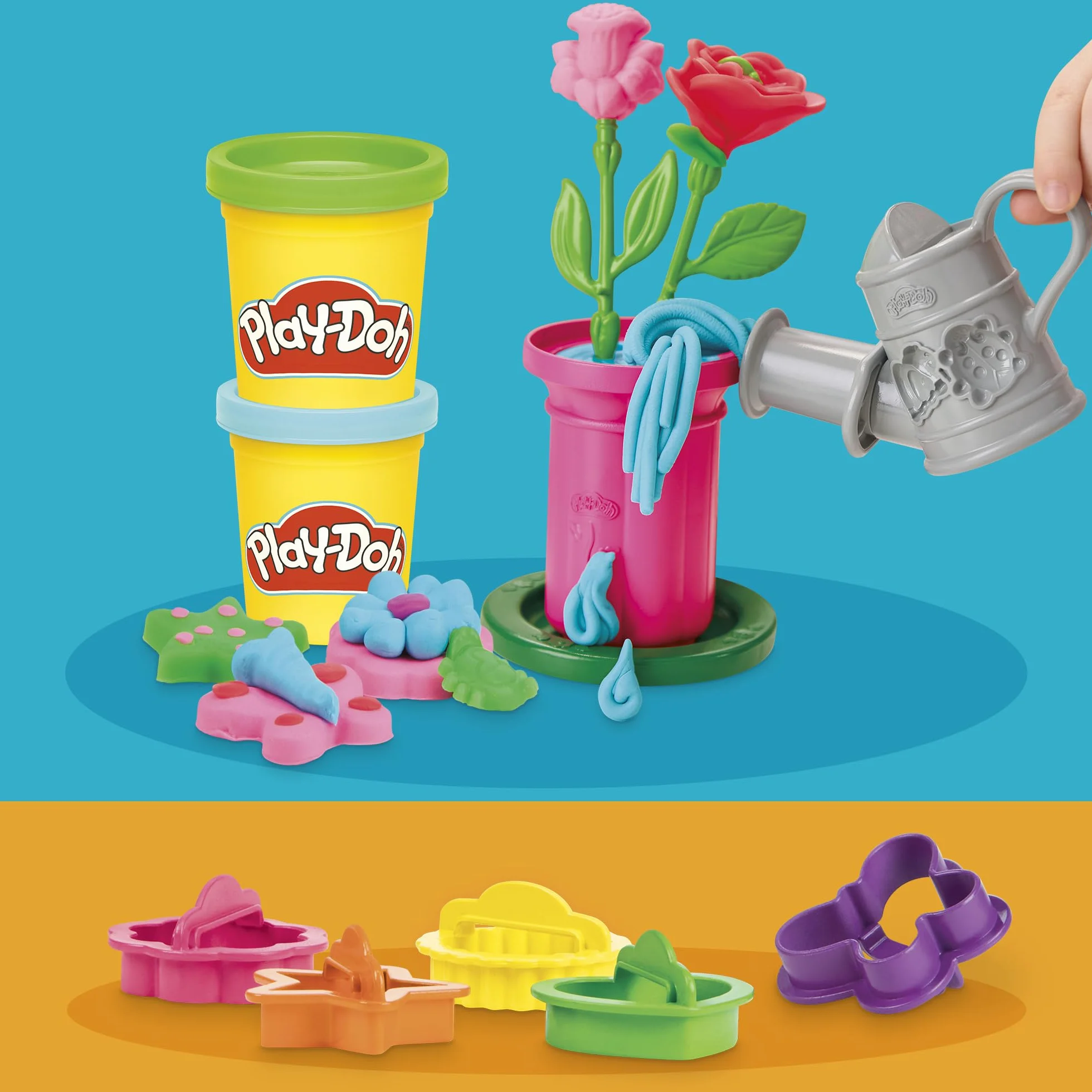 Zestaw do zabawy Play-Doh Kwiaciarnia, 27 zabawkowych dodatków ogrodniczych, zabawy plastyczne dla dzieci, wiek: od 3 lat