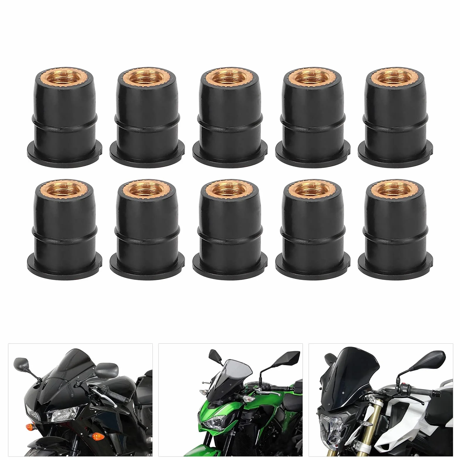 M6 Well Nut, praktyczna nakrętka szyby motocyklowej do motocykla do bezpiecznych szyb motocyklowych
