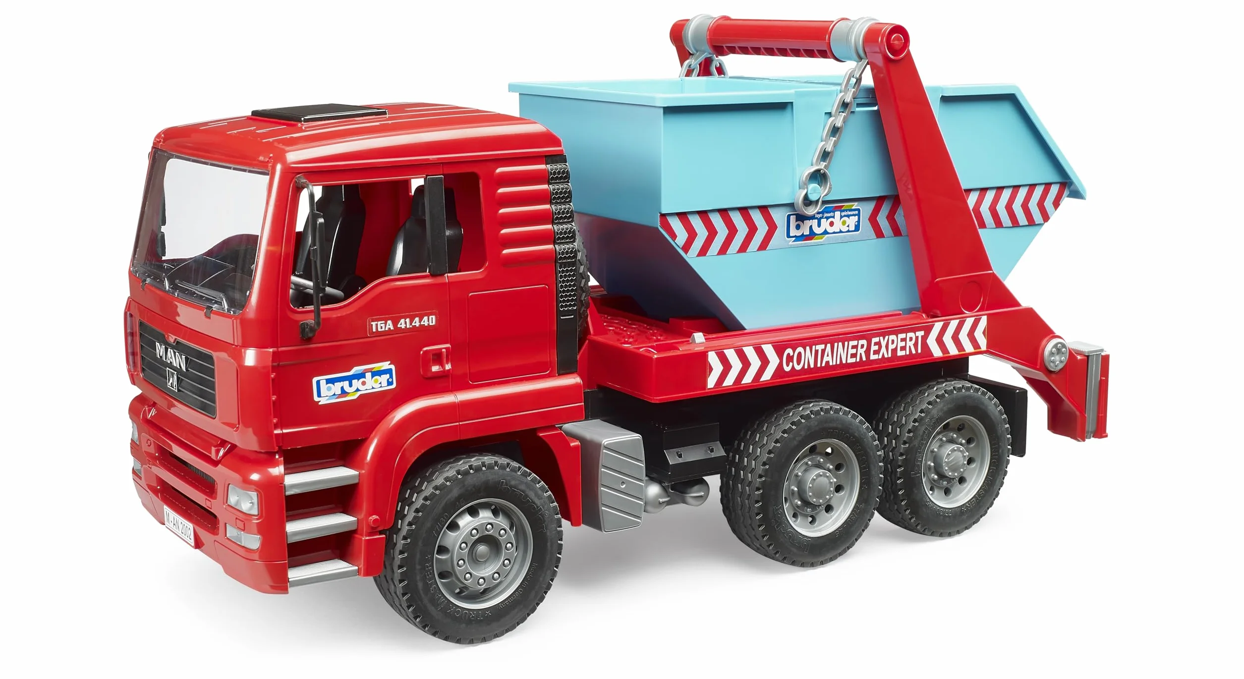 bruder 02741 - Ciężarówka MAN TGA z kontenerem - 1:16 Pojazdy, ciężarówki, samochody ciężarowe, pojazdy budowlane, plac budowy, zabawki od 3 lat
