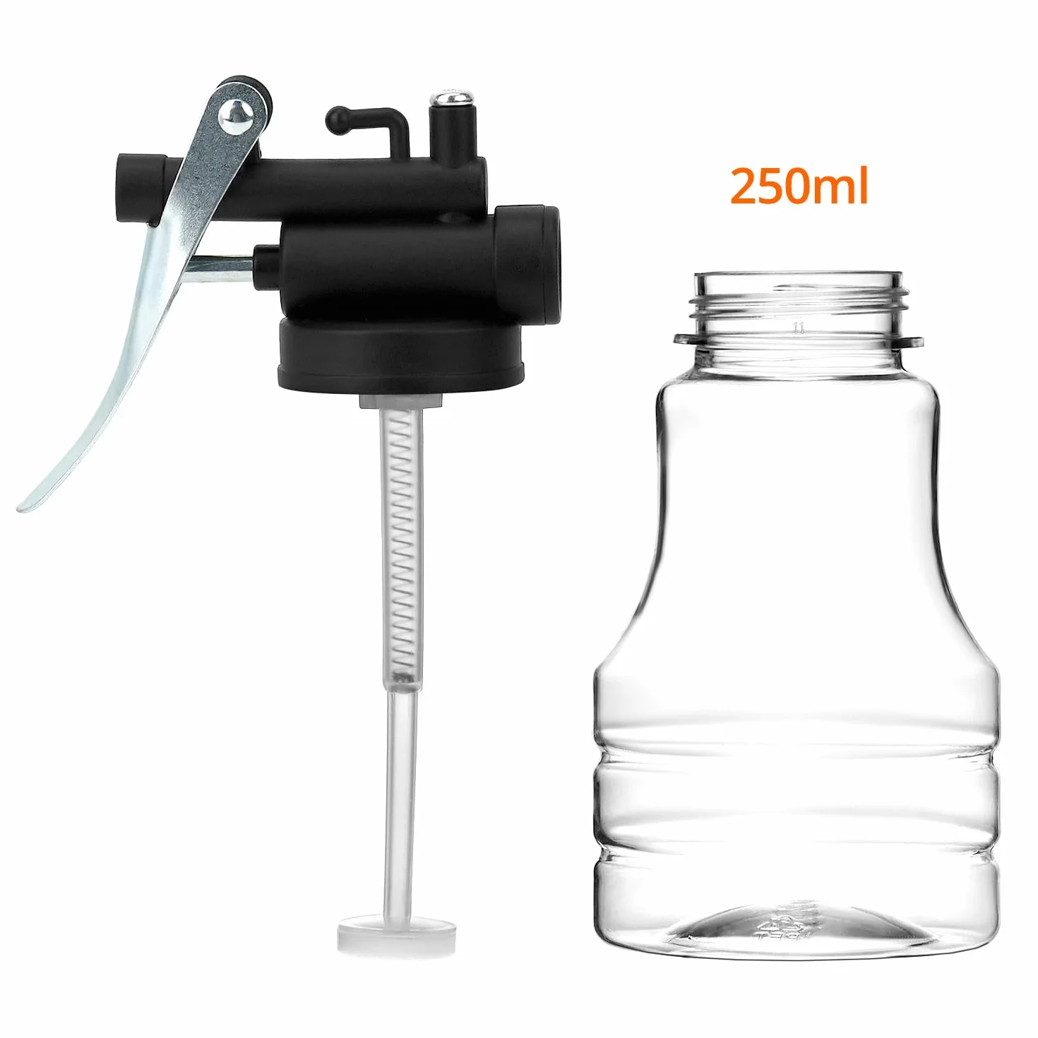 QWORK Zestaw 2 pojemników na olej 250 ml z pompką przezroczysty spray