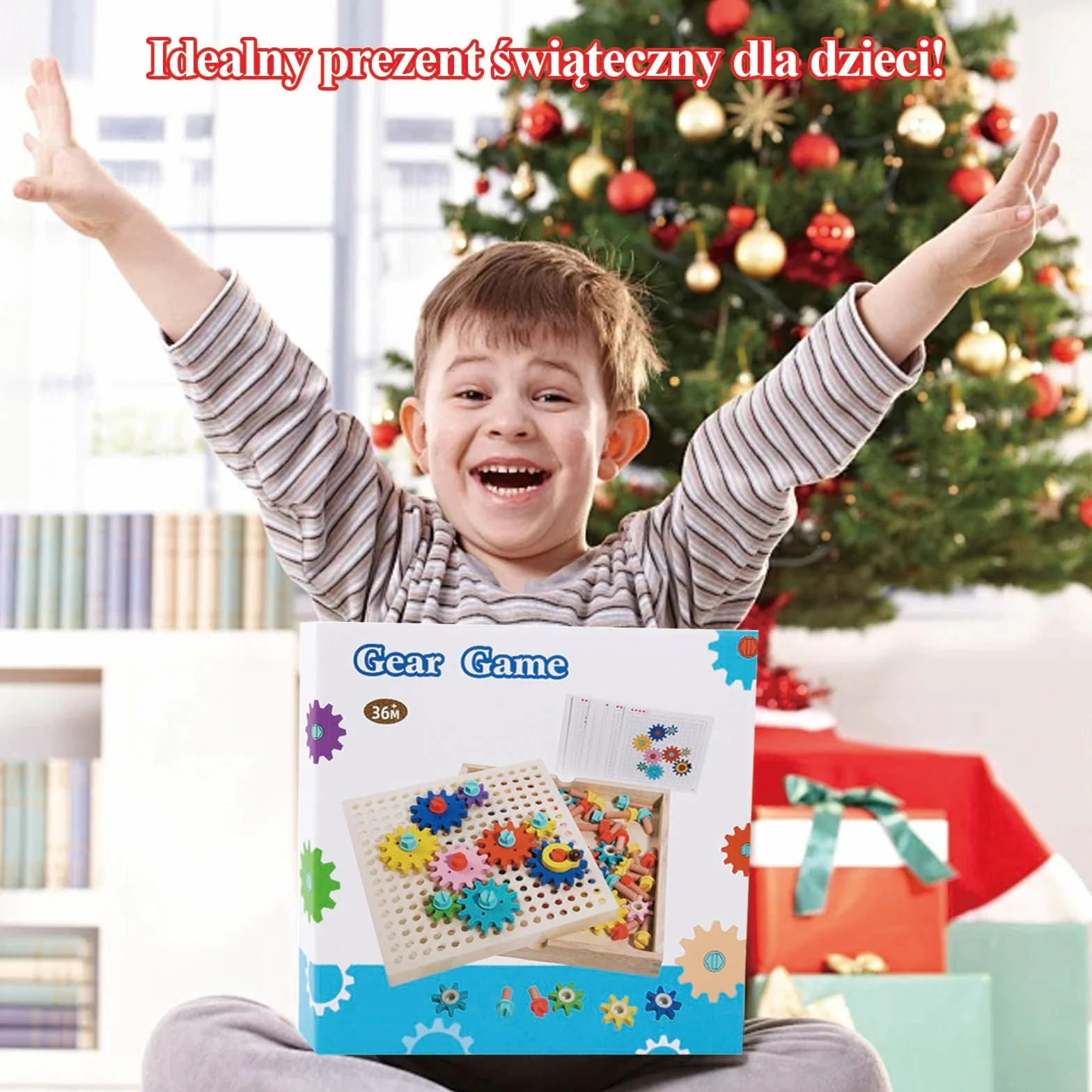 Zabawki Montessori 3 4 5 Lat, Koła Zębate dla Dzieci, Gry dla Dzieci, Gry Edukacyjne od 5 Lat, Drewniane Zabawki, Prezent dla Dzieci 3–5 Lat Chłopcy Dziewczynki