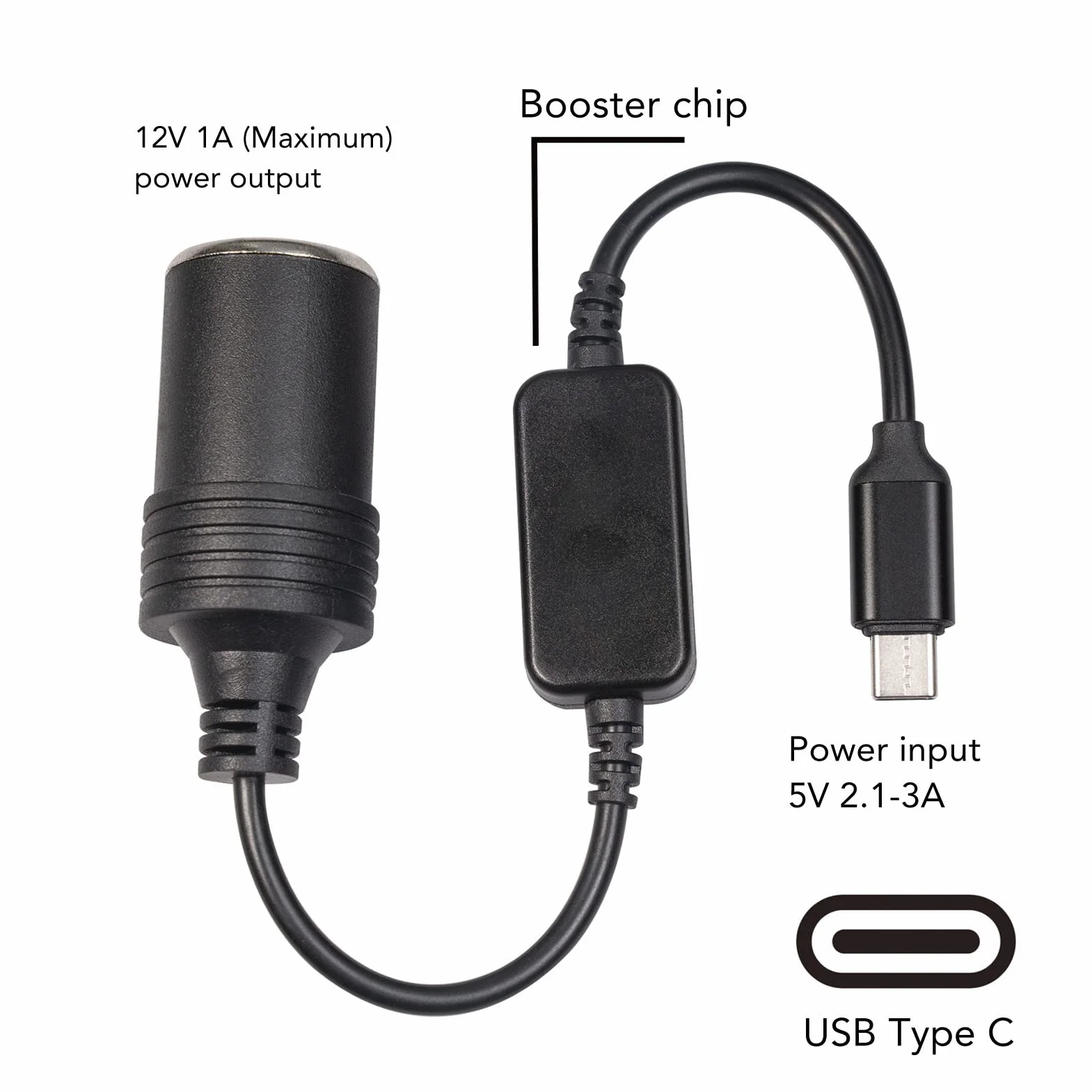 Gniazdo Zapalniczki Samochodowej 5V USB C Męski na 12V żeński Konwerter Zasilacza 11.8in