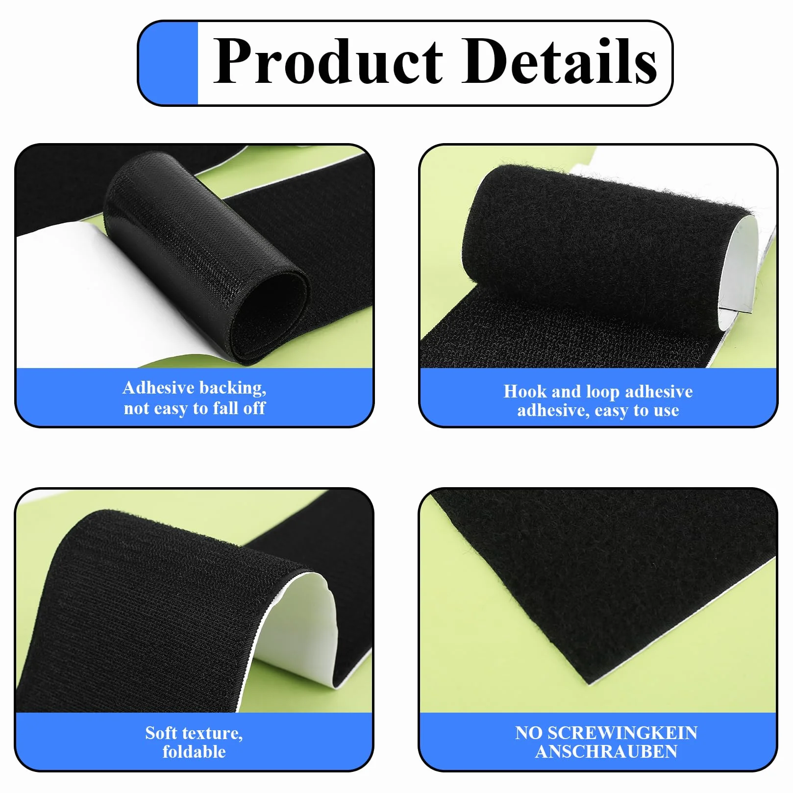 Samoprzylepny Uchwyt na Tablicę Rejestracyjną Bez Ramy, Mocowanie na Rzep, Uniwersalny do Samochodu 4 Szt.