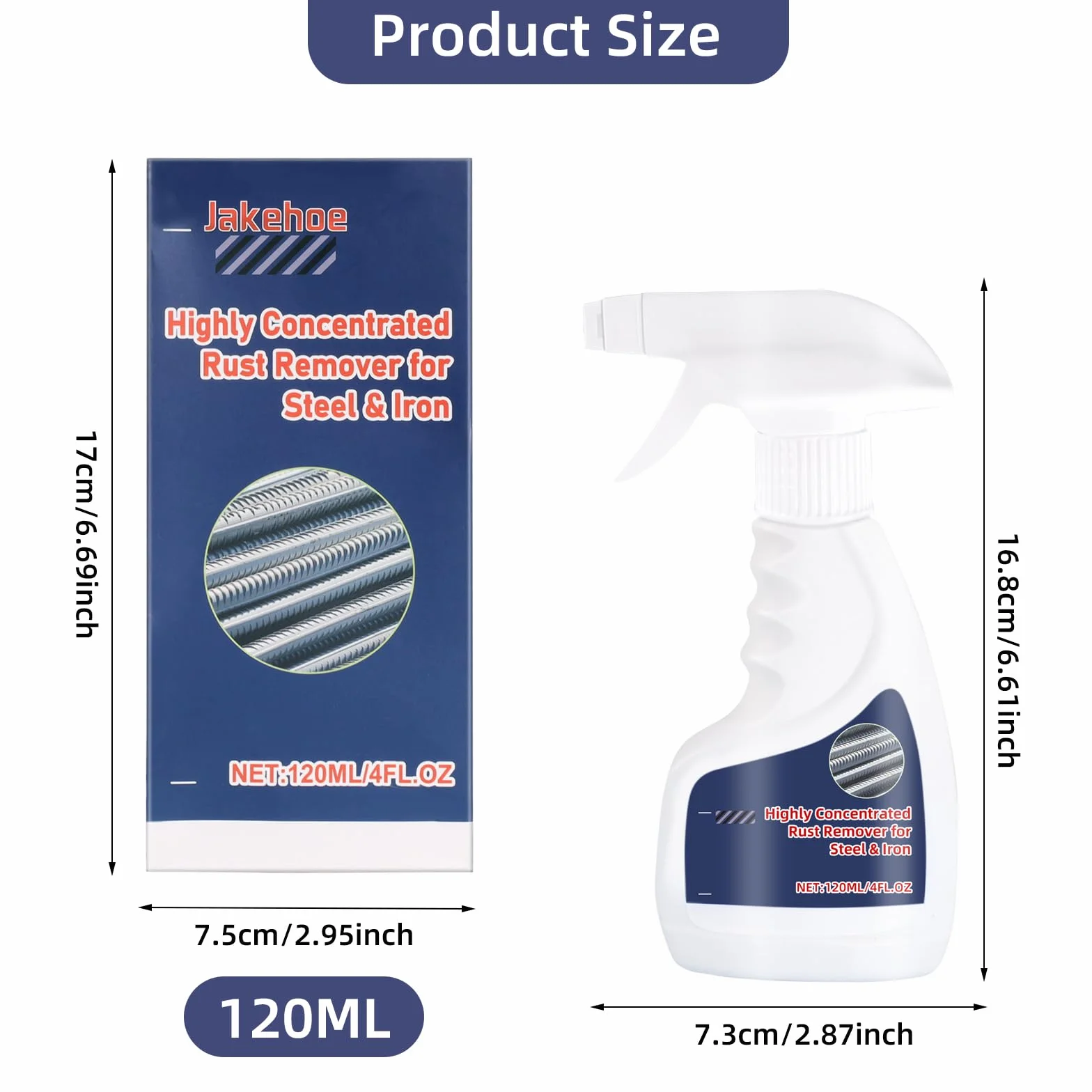 Środek do usuwania rdzy, 120 ml, mocny środek do usuwania rdzy, wydajny środek do usuwania rdzy z metalu, wielofunkcyjny środek do usuwania rdzy do samochodu, narzędzi metalowych, powierzchni