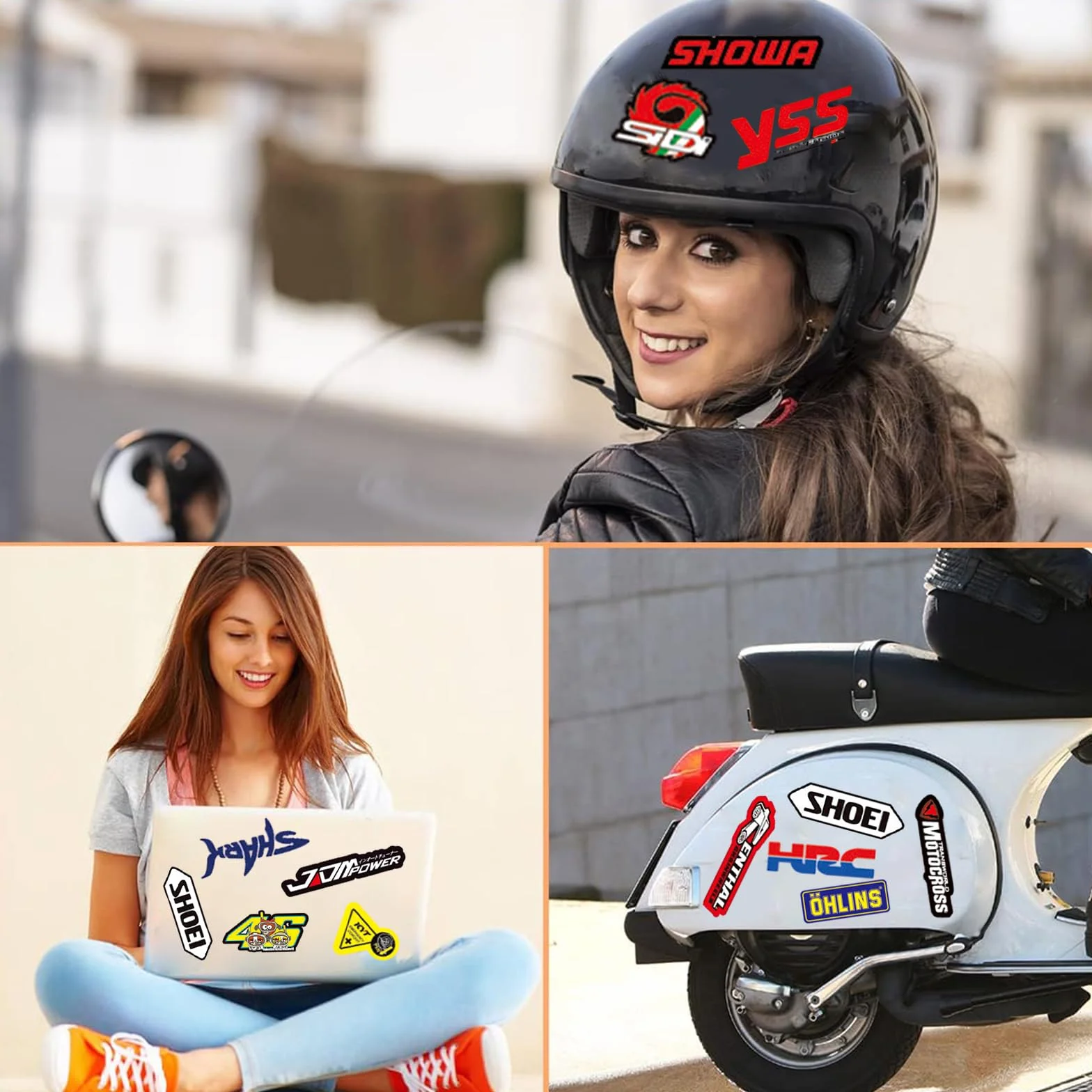 Naklejki na motocykl 3 sztuki DabbOo zestaw tuningowy na samochód i kask