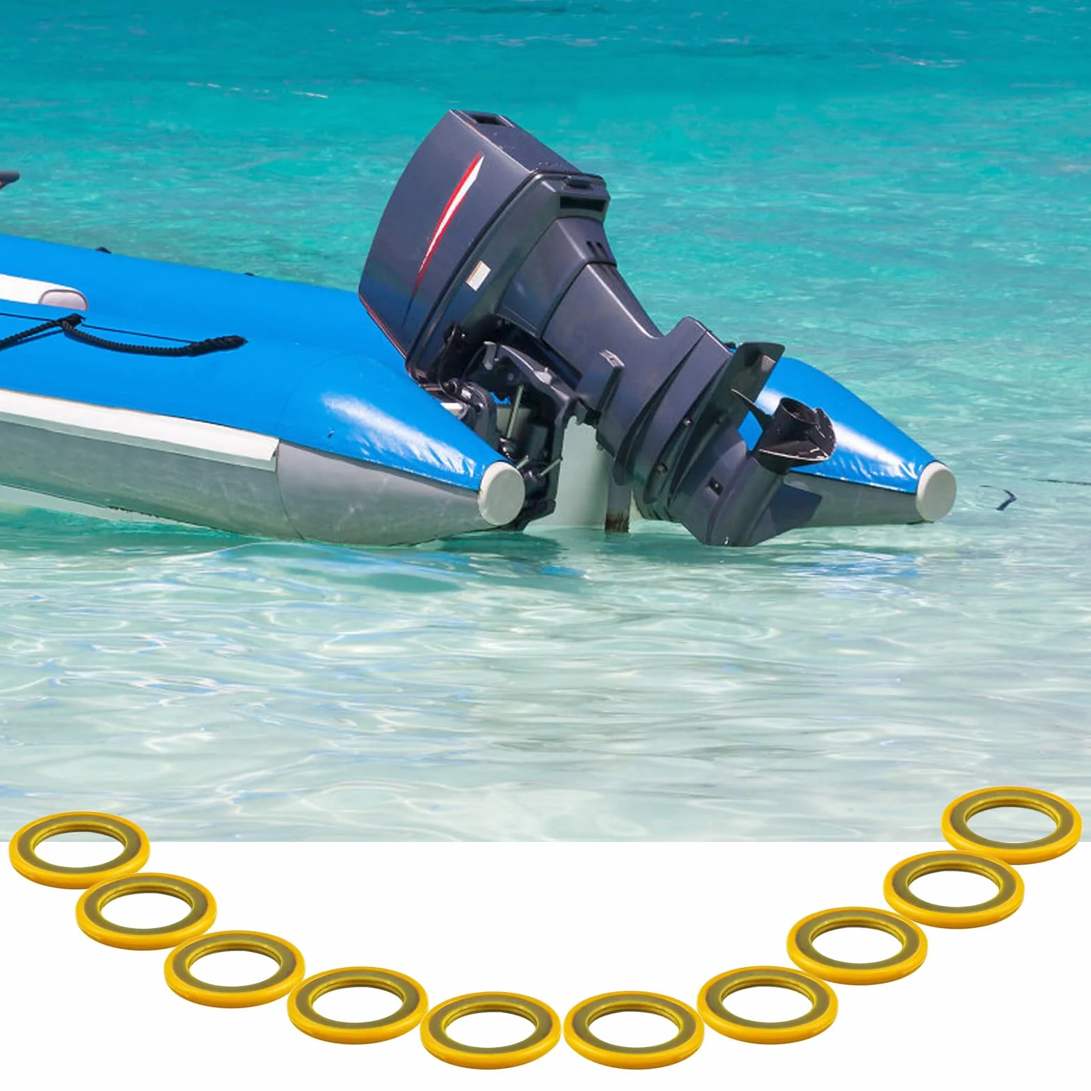 10 Sztuk 26-830749 Uszczelka Korka Spustowego Skrzyni Biegów, Podkladka Uszczelki Kompatybilne z Silnikami Mercury 115FS 150 EFI Czterosuwowymi i Mariner Oraz Napedami Rufowymi MerCruiser