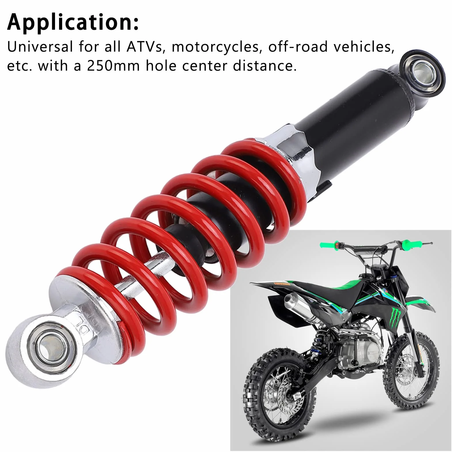 Amortyzator 250mm regulowany tylny zamiennik stopu stali dla TaoTao 50cc-125cc Go Kart ATV Quad