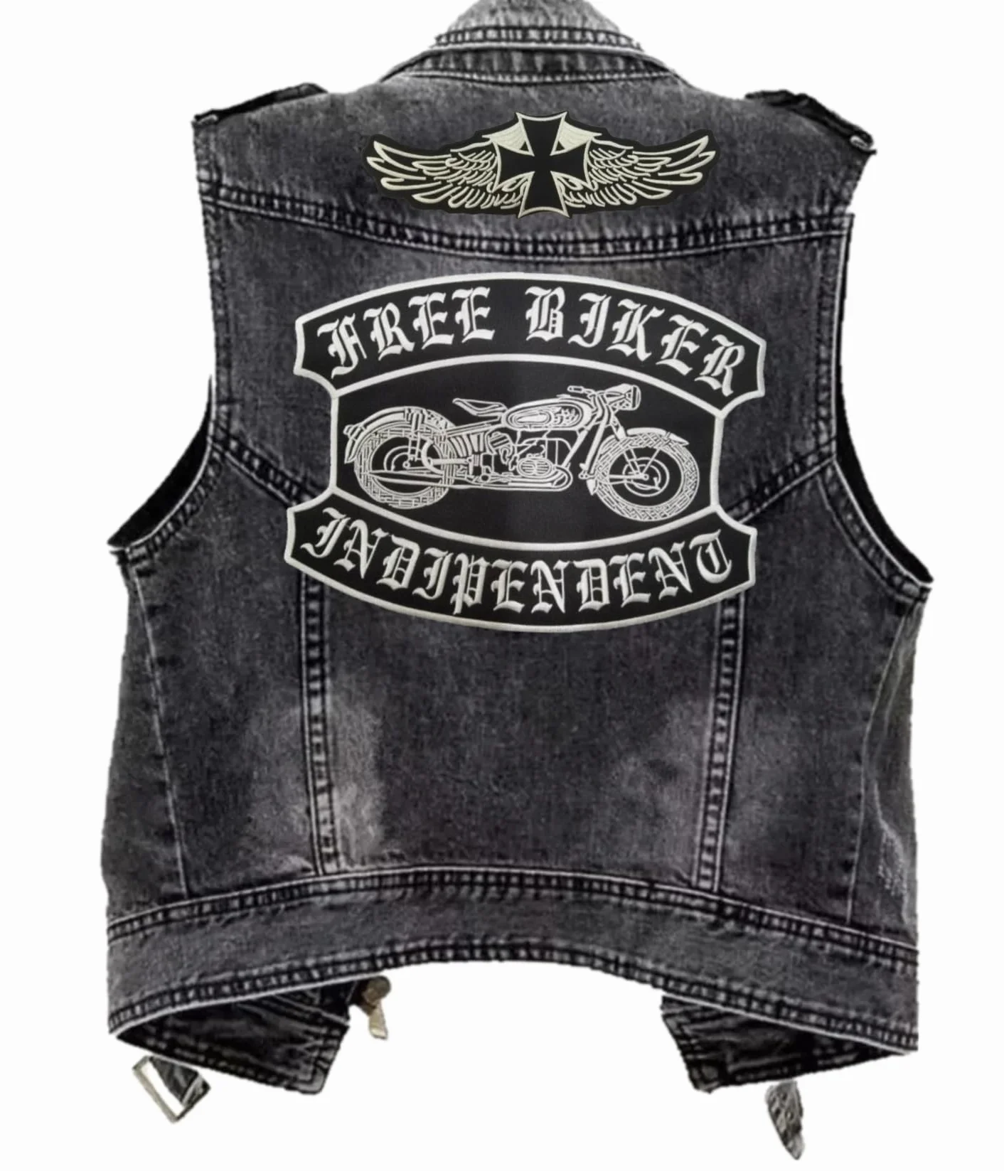 Krzyż Chopper Biker - Naszywka Haftowana łatka, naszywka dla motocyklistów haftujących na Pilot Motorcycle, do kamizelki motocyklowej, do dekoracji odzieży motocyklowej, odzieży motocyklowej