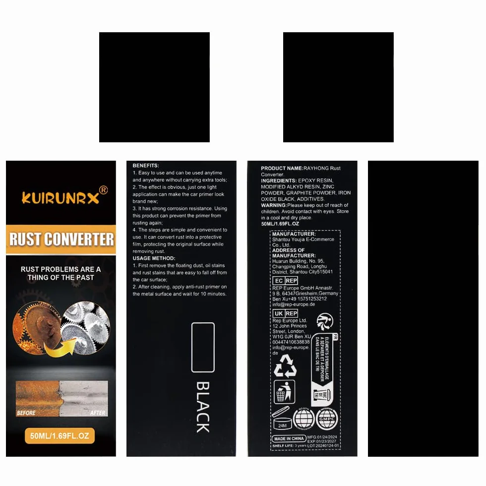 Odrdzewiacz samochodowy 50 ml konwerter rdzy z pędzlem 2 sztuki