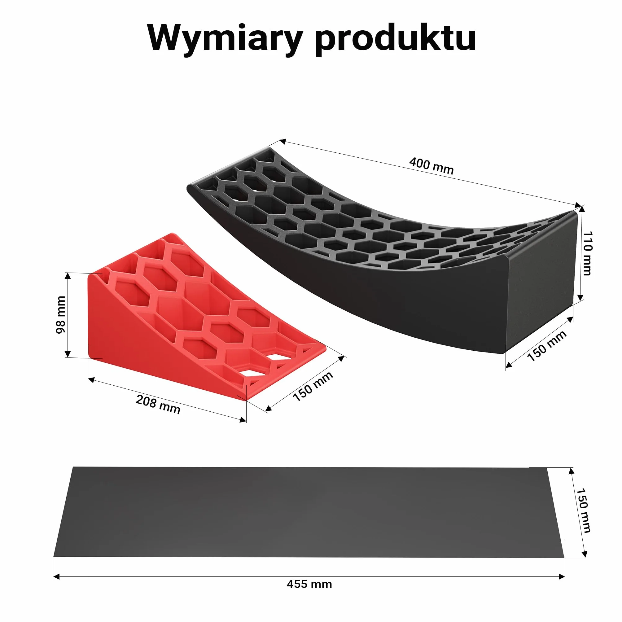 Wiltec kliny poziomujące do kamperów 2 szt 13 t para z torbą poziomicą matami