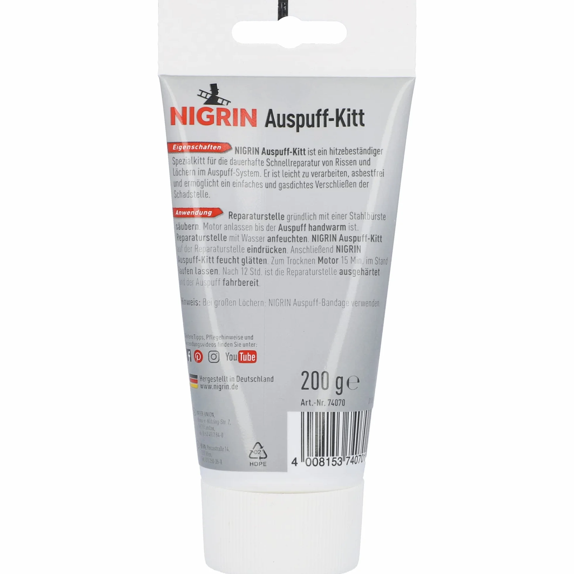 NIGRIN Zestaw do rury wydechowej 200 ml, 200 g