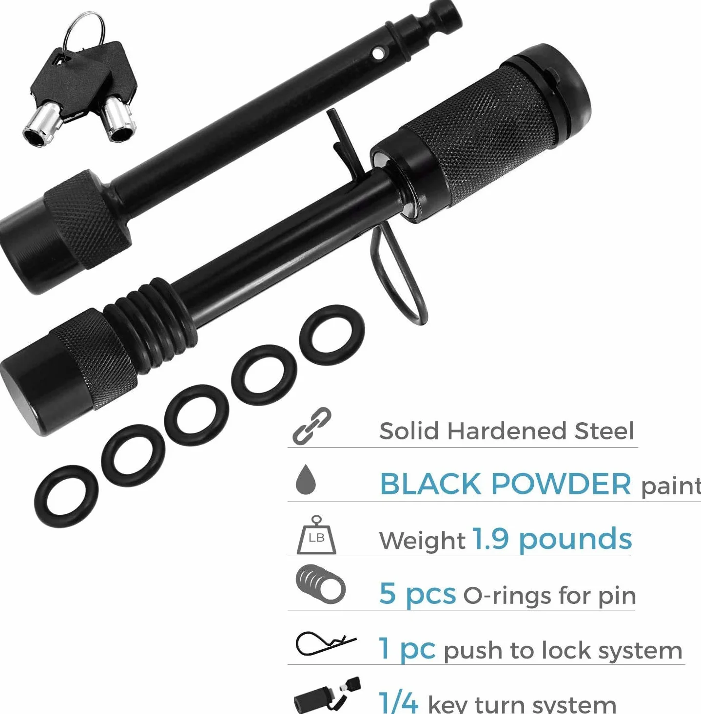 Namvo Trailer Hitch Lock Pin zestaw 1/2" i 5/8" z klipsem zabezpieczaj?cym, dziesi?? pier?cieni uszczelniaj?cych i dwoma kluczami